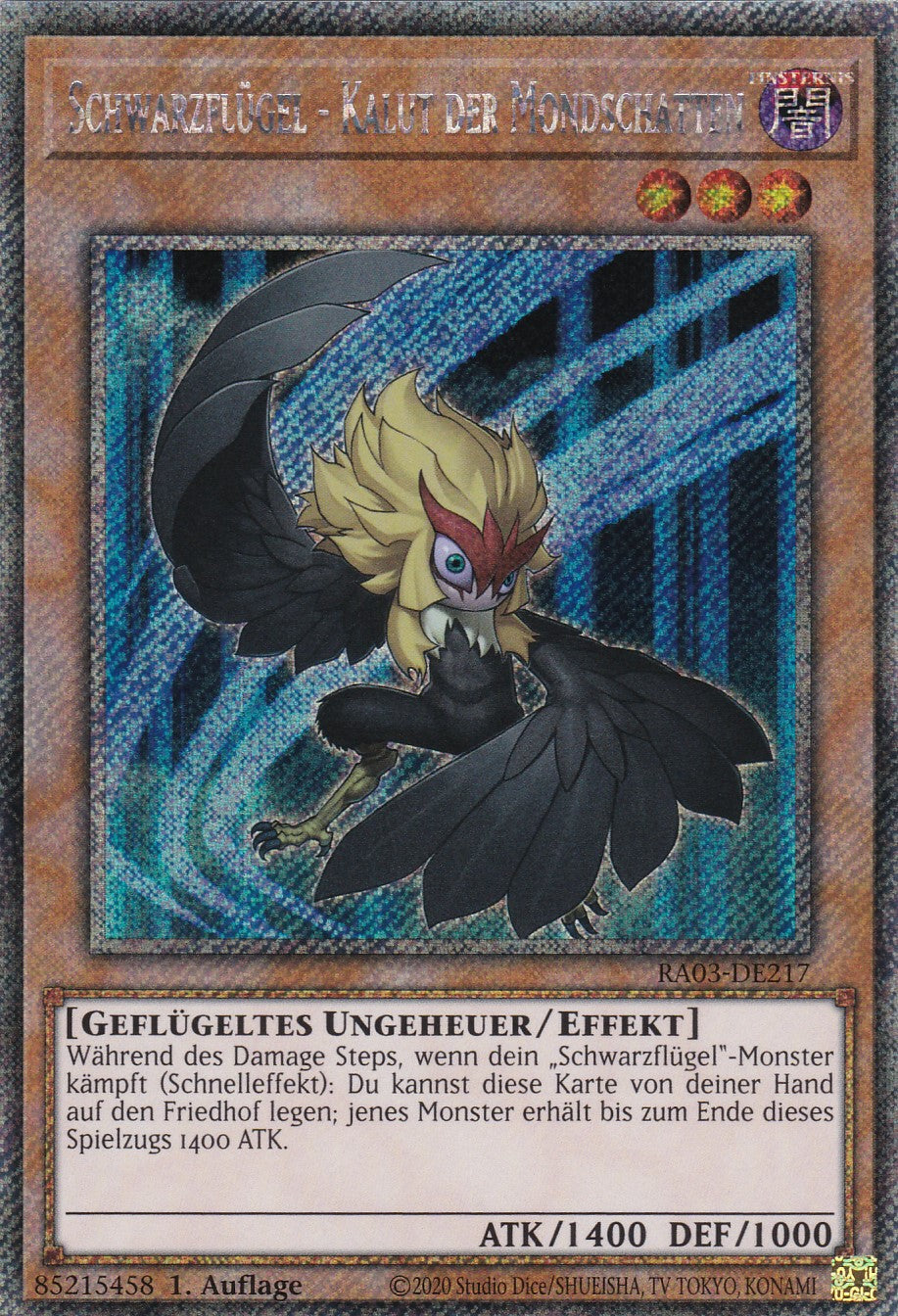 Schwarzflügel - Kalut der Mondschatten - RA03-DE217 - Platinum Secret Rare - Deutsch - 1. Auflage - Quarter Century Bonanza