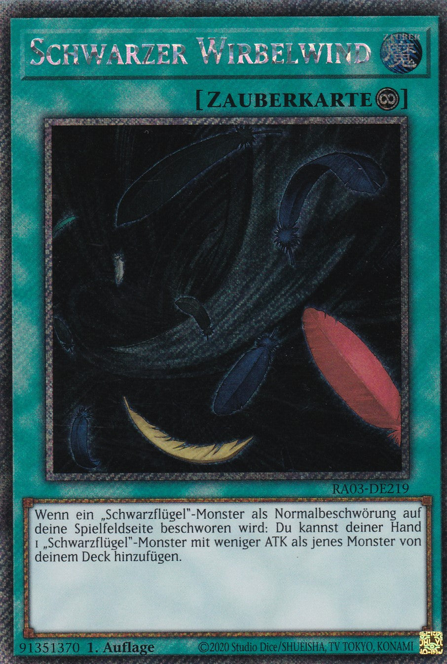 Schwarzer Wirbelwind - RA03-DE219 - Platinum Secret Rare - Deutsch - 1. Auflage - Quarter Century Bonanza