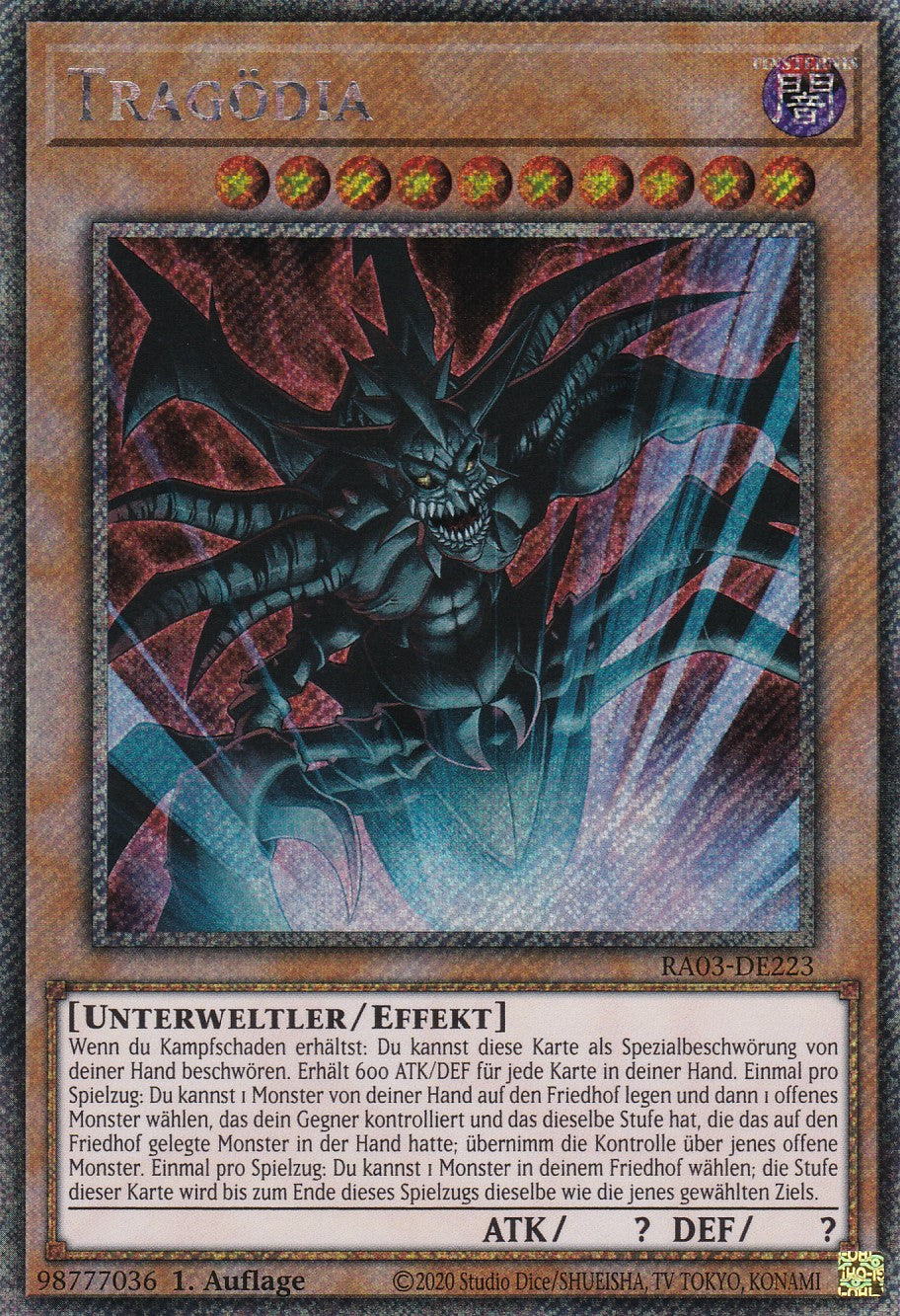 Tragödia - RA03-DE223 - Platinum Secret Rare - Deutsch - 1. Auflage - Quarter Century Bonanza
