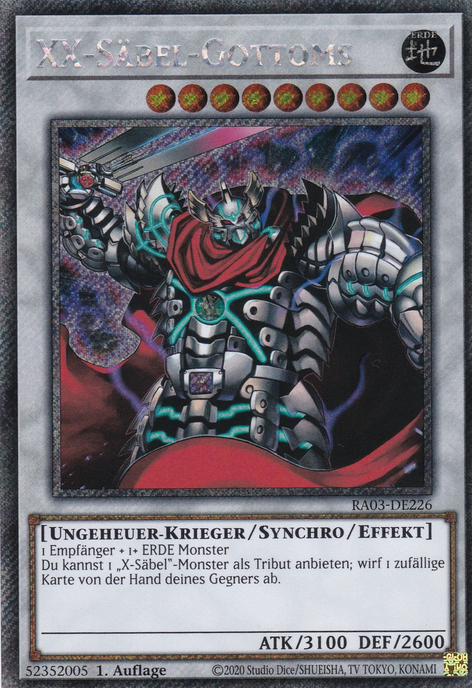 XX-Säbel-Gottoms - RA03-DE226 - Platinum Secret Rare - Deutsch - 1. Auflage - Quarter Century Bonanza
