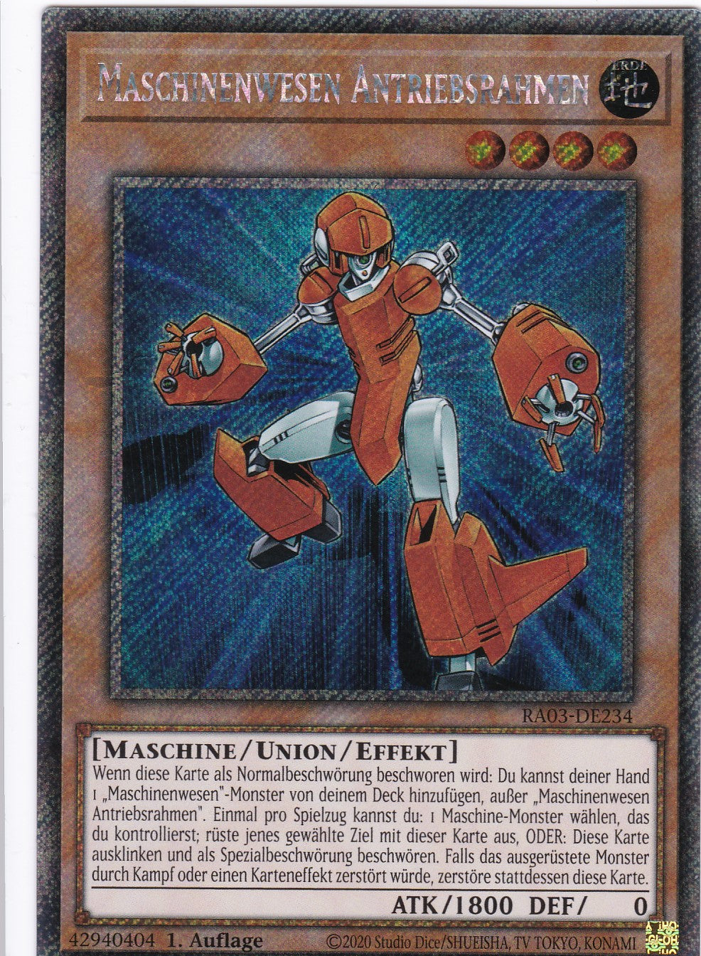 Maschinenwesen Antriebsrahmen - RA03-DE234 - Platinum Secret Rare - Deutsch - 1. Auflage - Quarter Century Bonanza