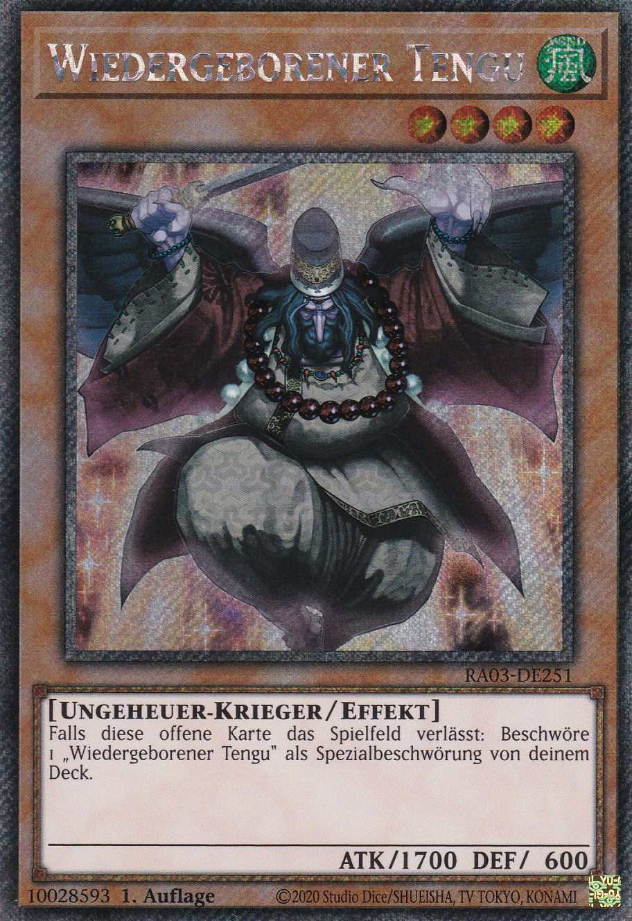Wiedergeborener Tengu - RA03-DE251 - Platinum Secret Rare - Deutsch - 1. Auflage - Quarter Century Bonanza