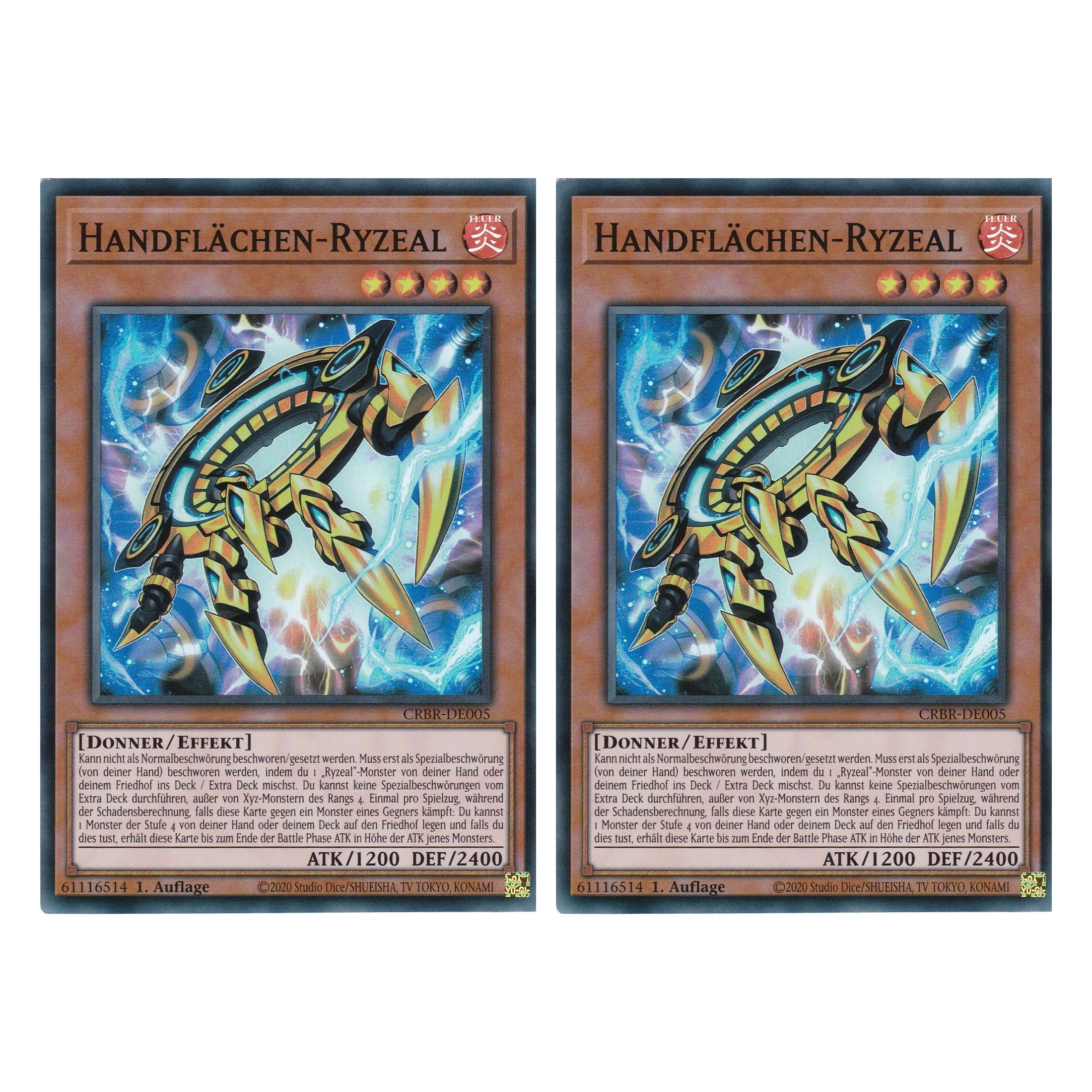Handflächen-Ryzeal - CRBR-DE005 - Super Rare - Deutsch - 1. Auflage - Crossover Breakers - Duo Set (2 Stück) - Yu-Gi-Oh!