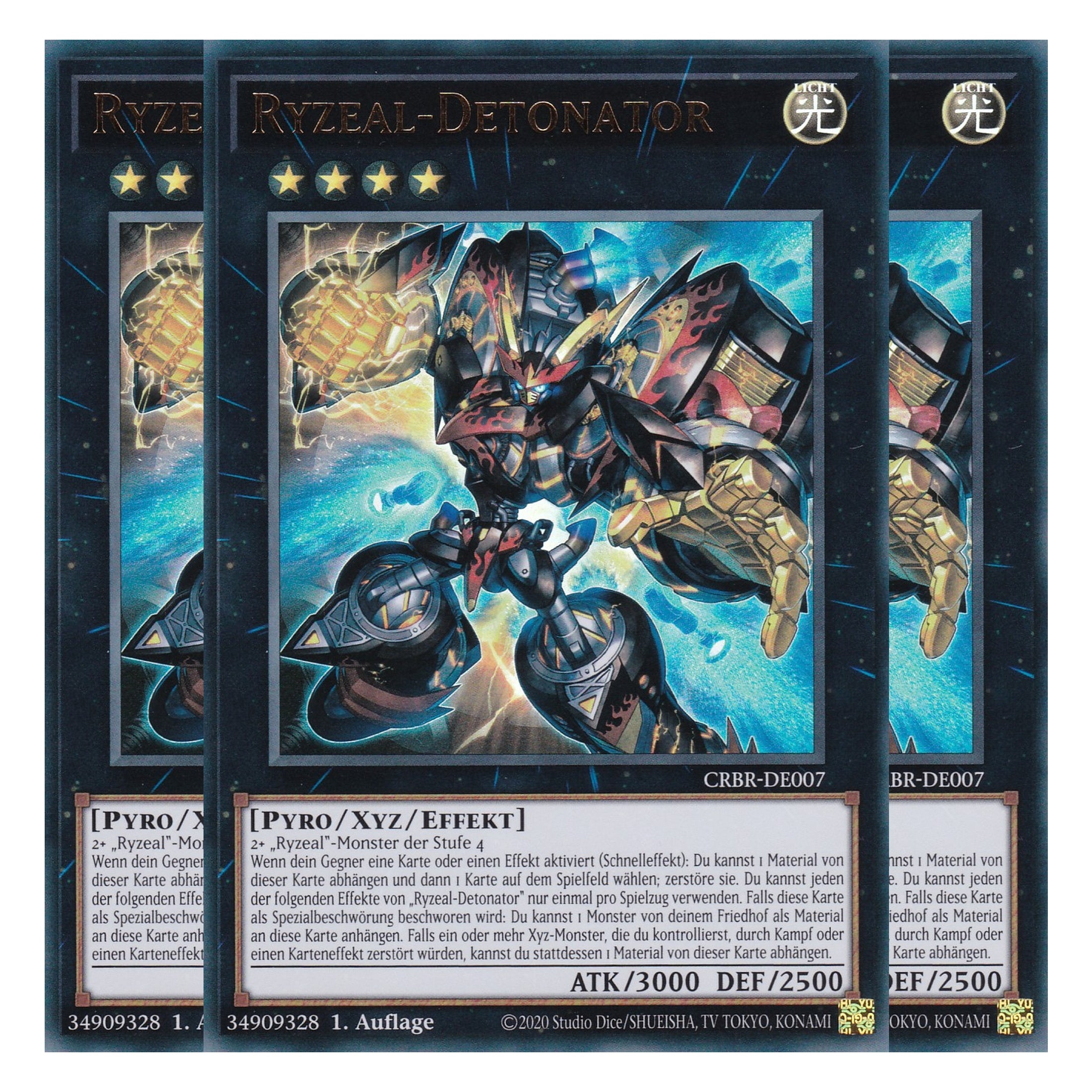 Ryzeal-Detonator - CRBR-DE007 - Ultra Rare - Deutsch - 1. Auflage - Crossover Breakers - Playset (3 Kopien) - Yu-Gi-Oh!