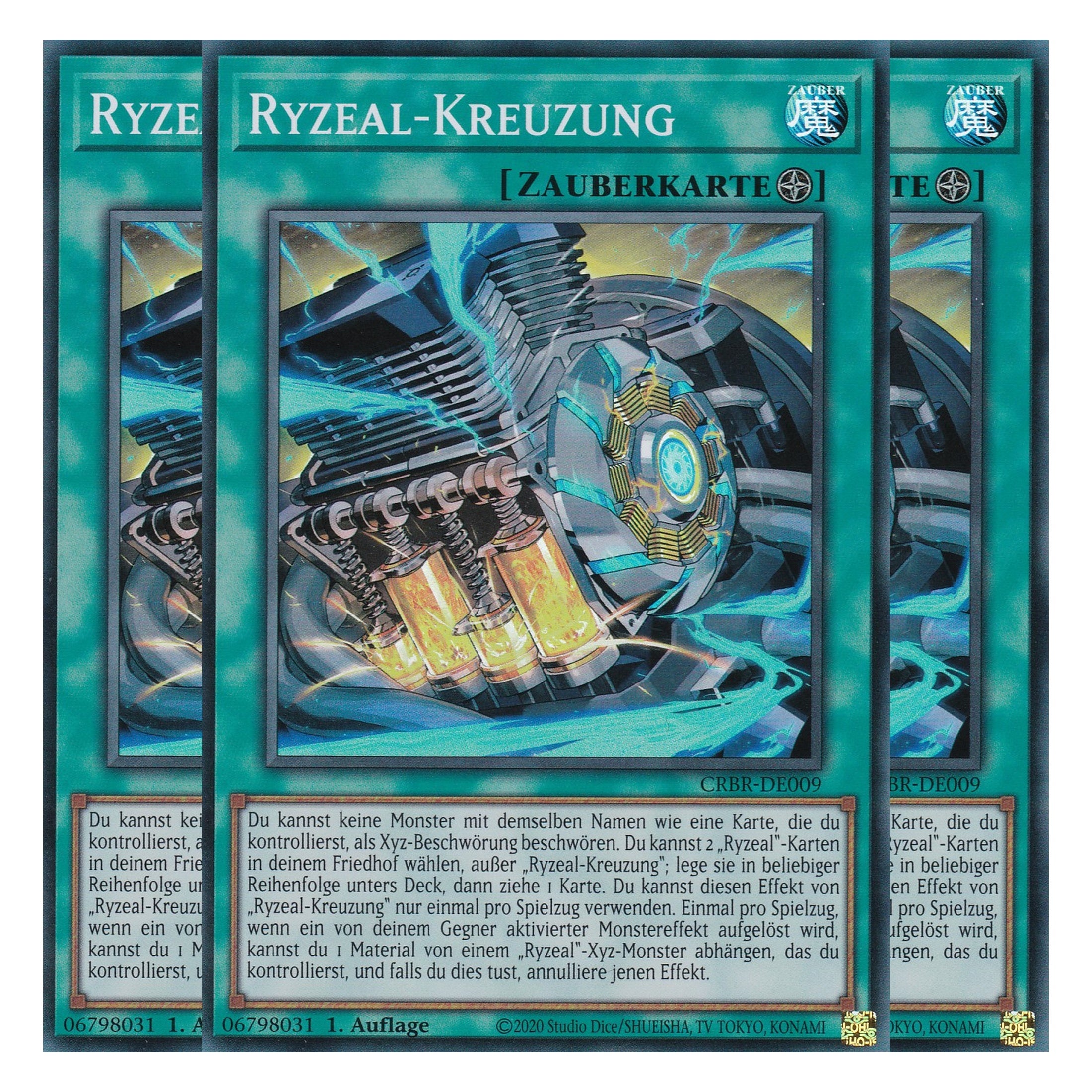Ryzeal-Kreuzung - CRBR-DE009 - Super Rare - Deutsch - 1. Auflage - Crossover Breakers - Playset (3 Kopien) - Yu-Gi-Oh!