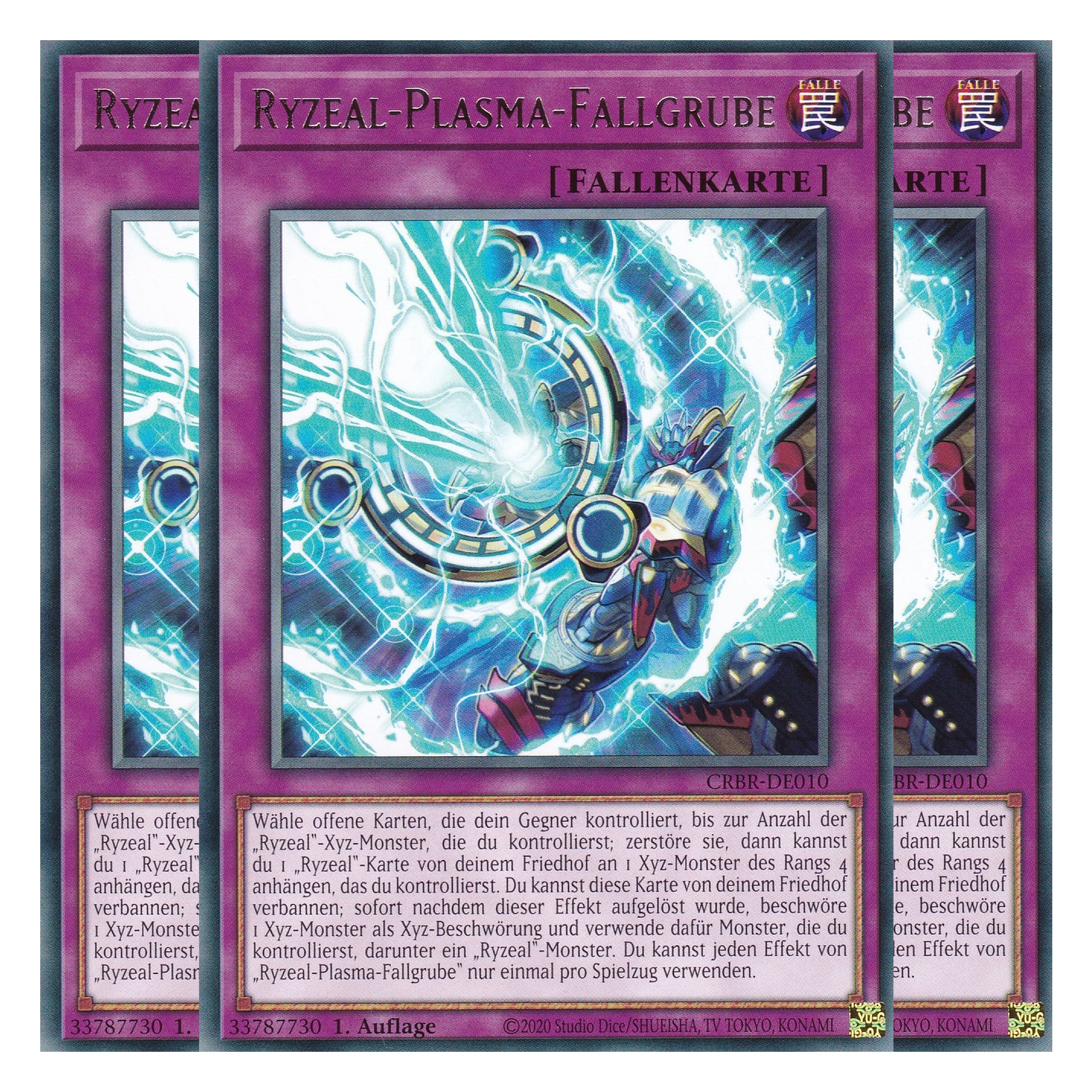 Ryzeal-Plasma-Fallgrube - CRBR-DE010 - Rare - Deutsch - 1. Auflage - Crossover Breakers - Playset (3 Kopien) - Yu-Gi-Oh!
