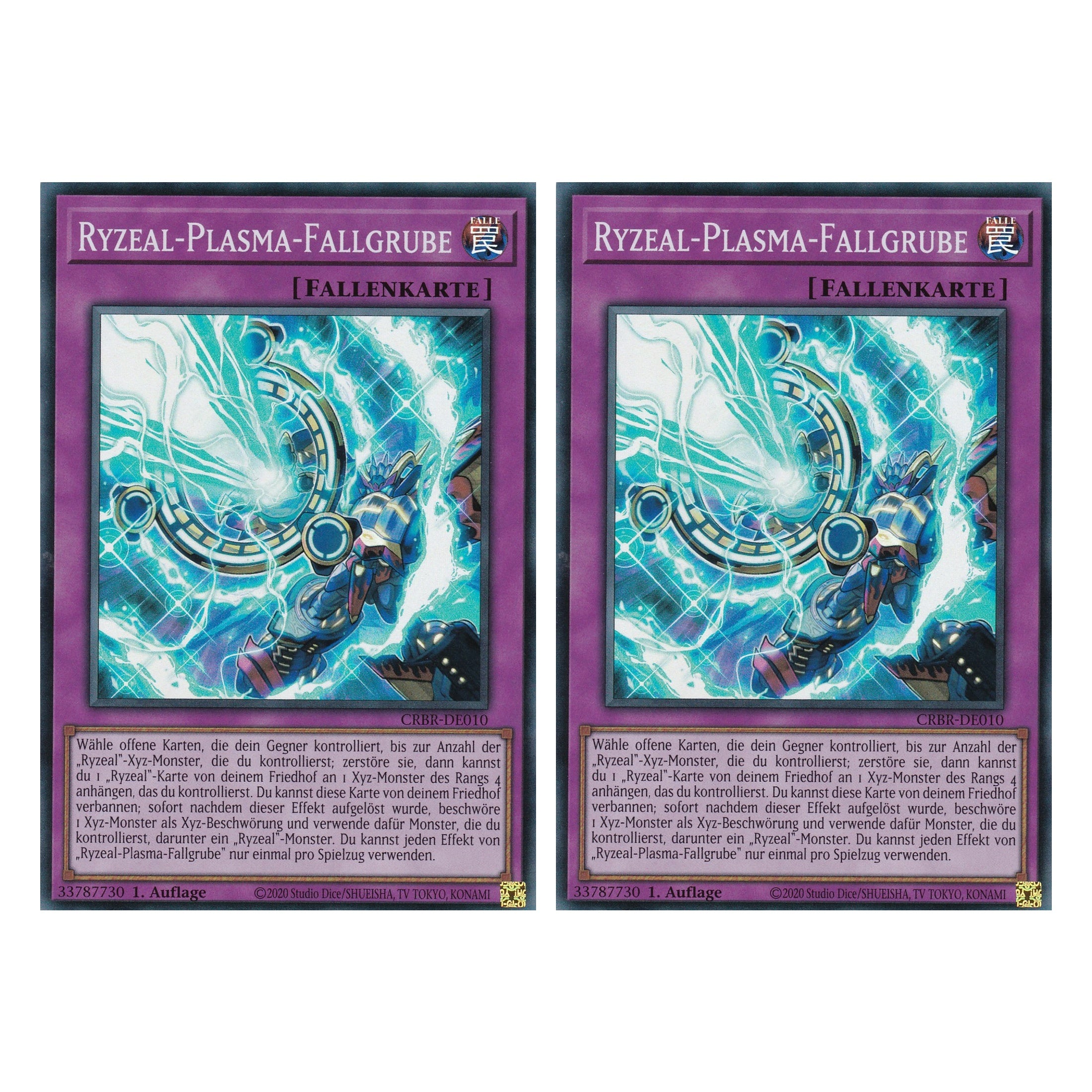 Ryzeal-Plasma-Fallgrube - CRBR-DE010 - Super Rare - Deutsch - 1. Auflage - Crossover Breakers - Duo Set (2 Stück) - Yu-Gi-Oh!