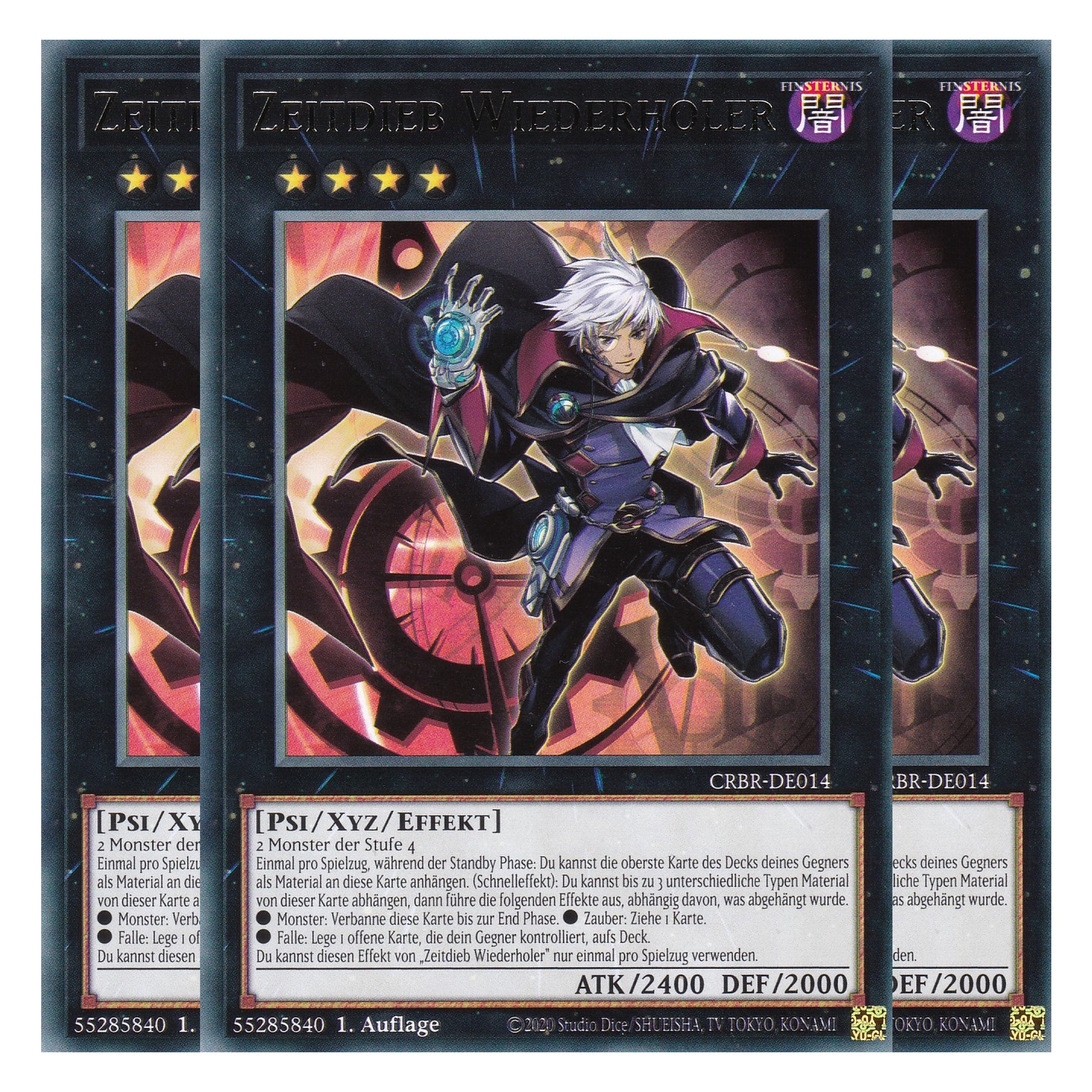 Zeitdieb Wiederholer - CRBR-DE014 - Rare - Deutsch - 1. Auflage - Crossover Breakers - Playset (3 Kopien) - Yu-Gi-Oh!