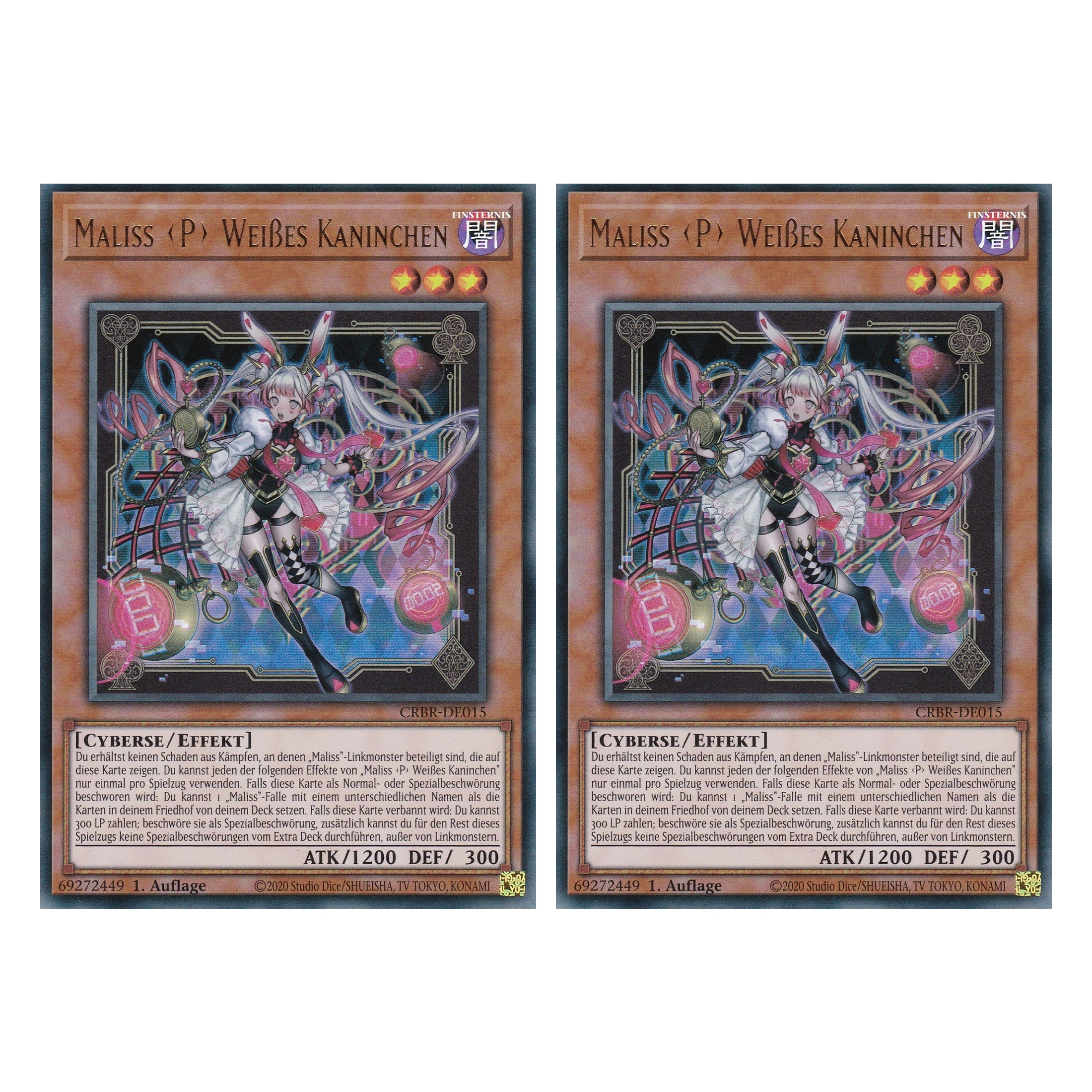 Maliss P Weißes Kaninchen - CRBR-DE015 - Ultra Rare - Deutsch - 1. Auflage - Crossover Breakers - Duo Set (2 Stück) - Yu-Gi-Oh!