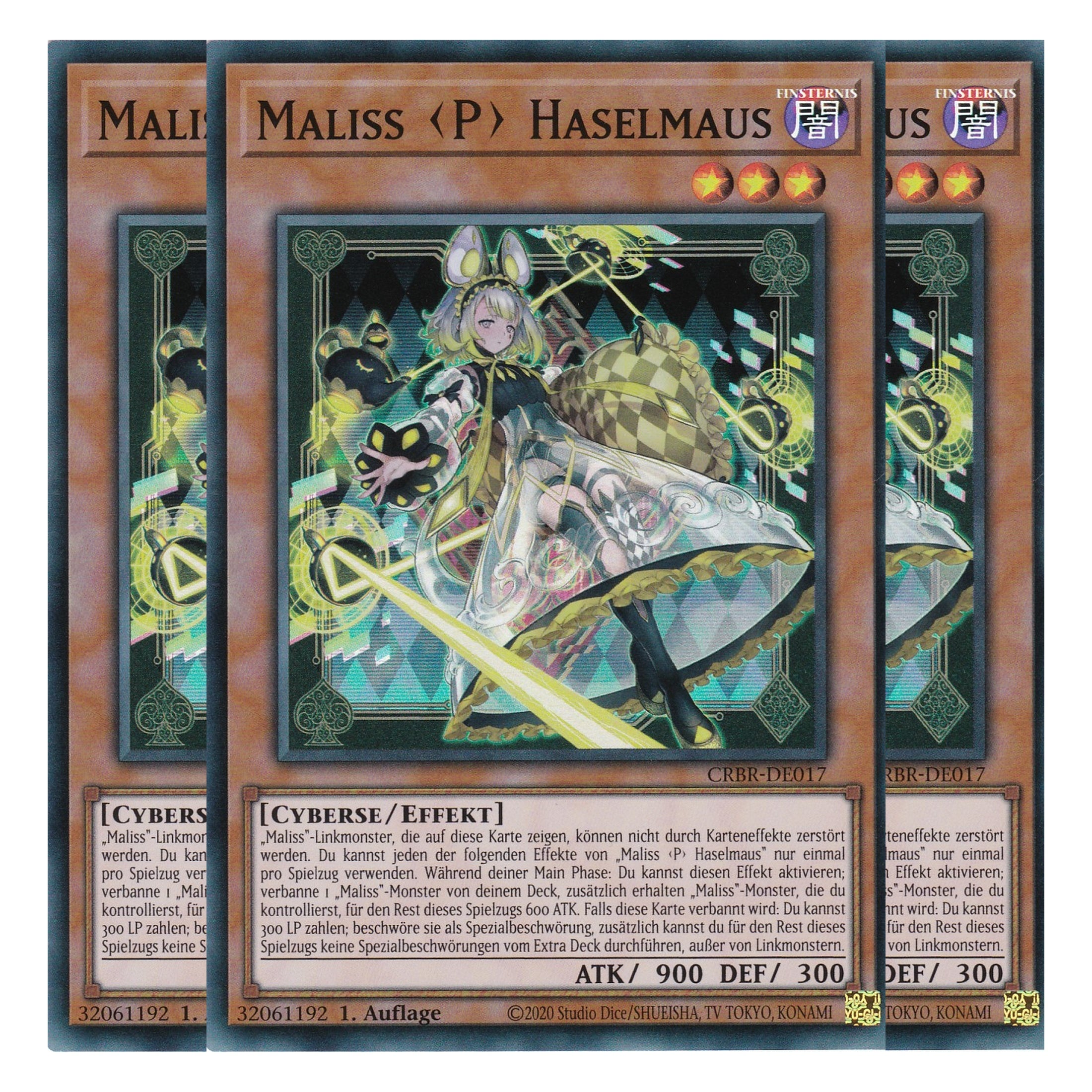Maliss P Haselmaus - CRBR-DE017 - Super Rare - Deutsch - 1. Auflage - Crossover Breakers - Playset (3 Kopien) - Yu-Gi-Oh!