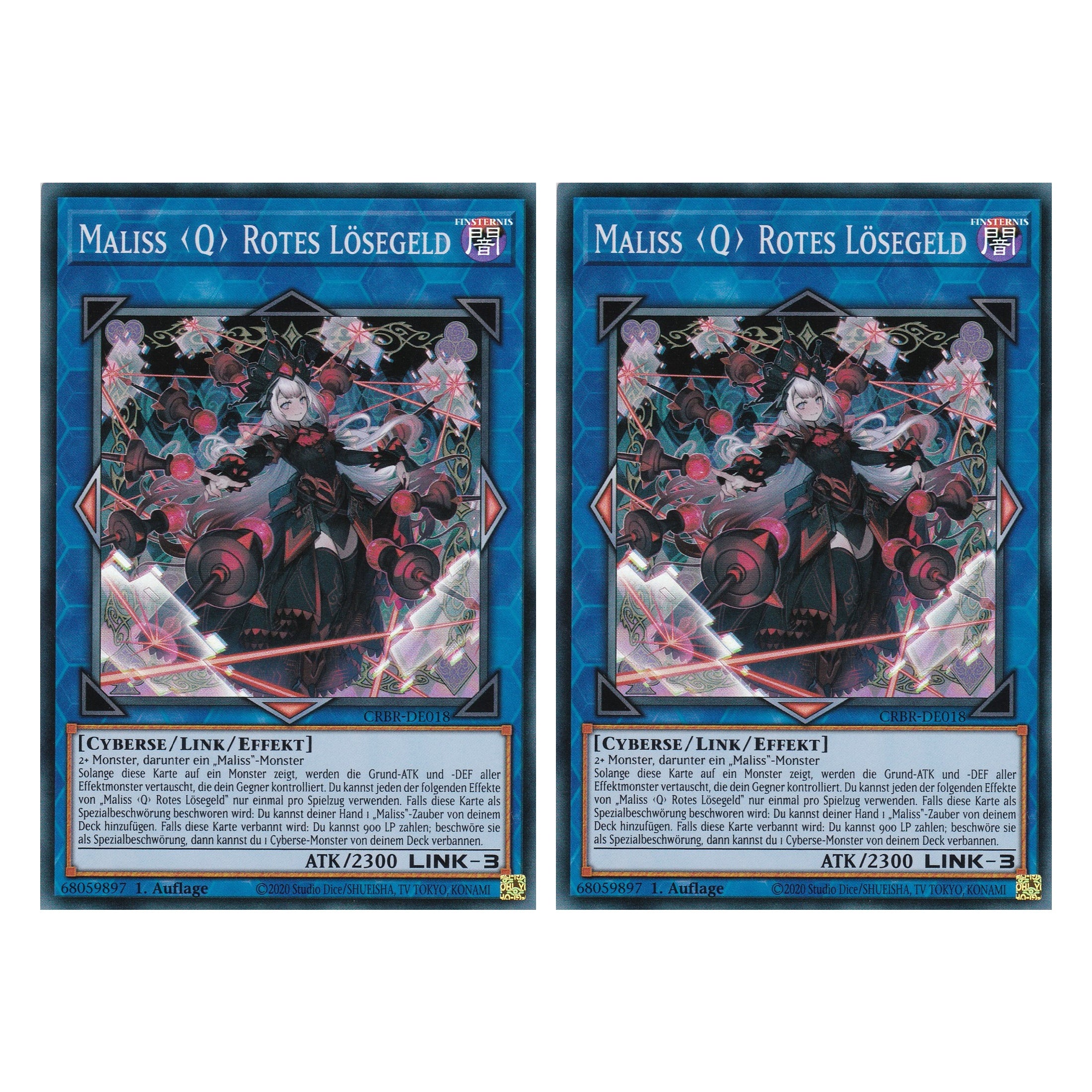 Maliss Q Rotes Lösegeld - CRBR-DE018 - Super Rare - Deutsch - 1. Auflage - Crossover Breakers - Duo Set (2 Stück) - Yu-Gi-Oh!