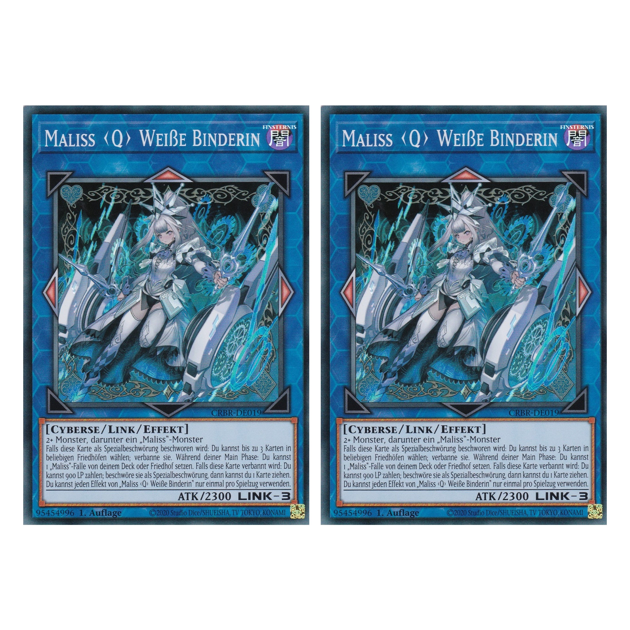 Maliss Q Weiße Binderin - CRBR-DE019 - Super Rare - Deutsch - 1. Auflage - Crossover Breakers - Duo Set (2 Stück) - Yu-Gi-Oh!