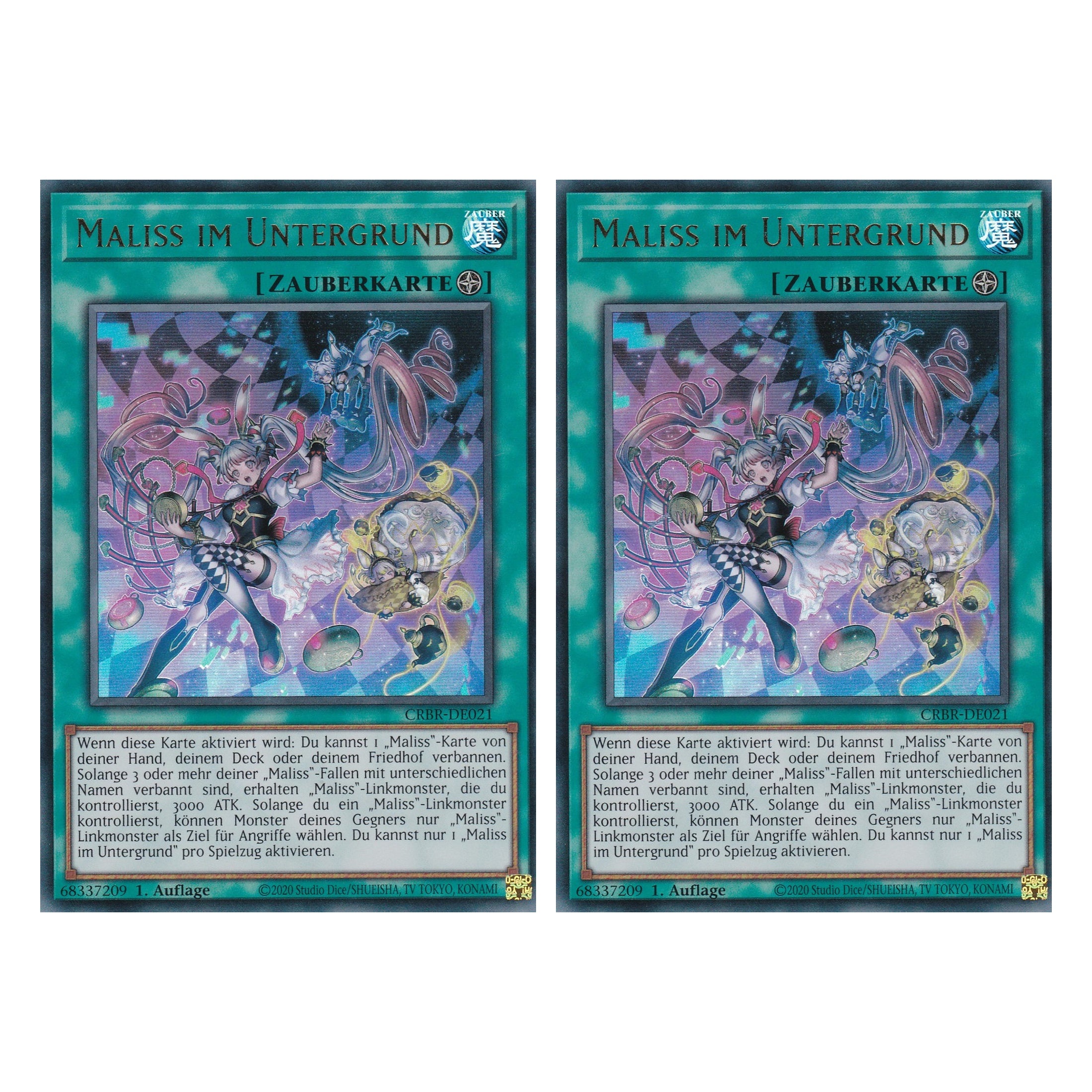 Maliss im Untergrund - CRBR-DE021 - Ultra Rare - Deutsch - 1. Auflage - Crossover Breakers - Duo Set (2 Stück) - Yu-Gi-Oh!
