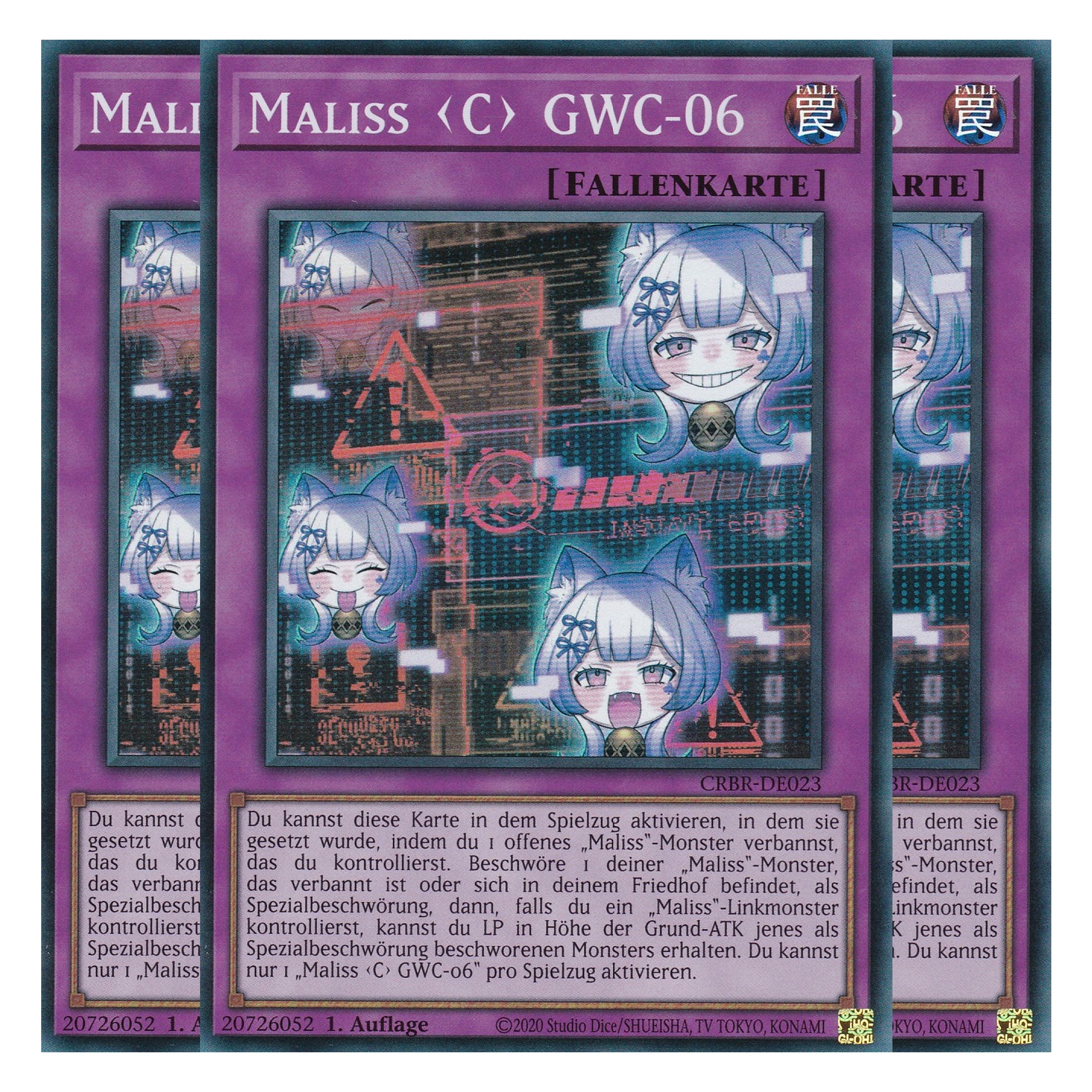 Maliss C GWC-06 - CRBR-DE023 - Super Rare - Deutsch - 1. Auflage - Crossover Breakers - Playset (3 Kopien) - Yu-Gi-Oh!