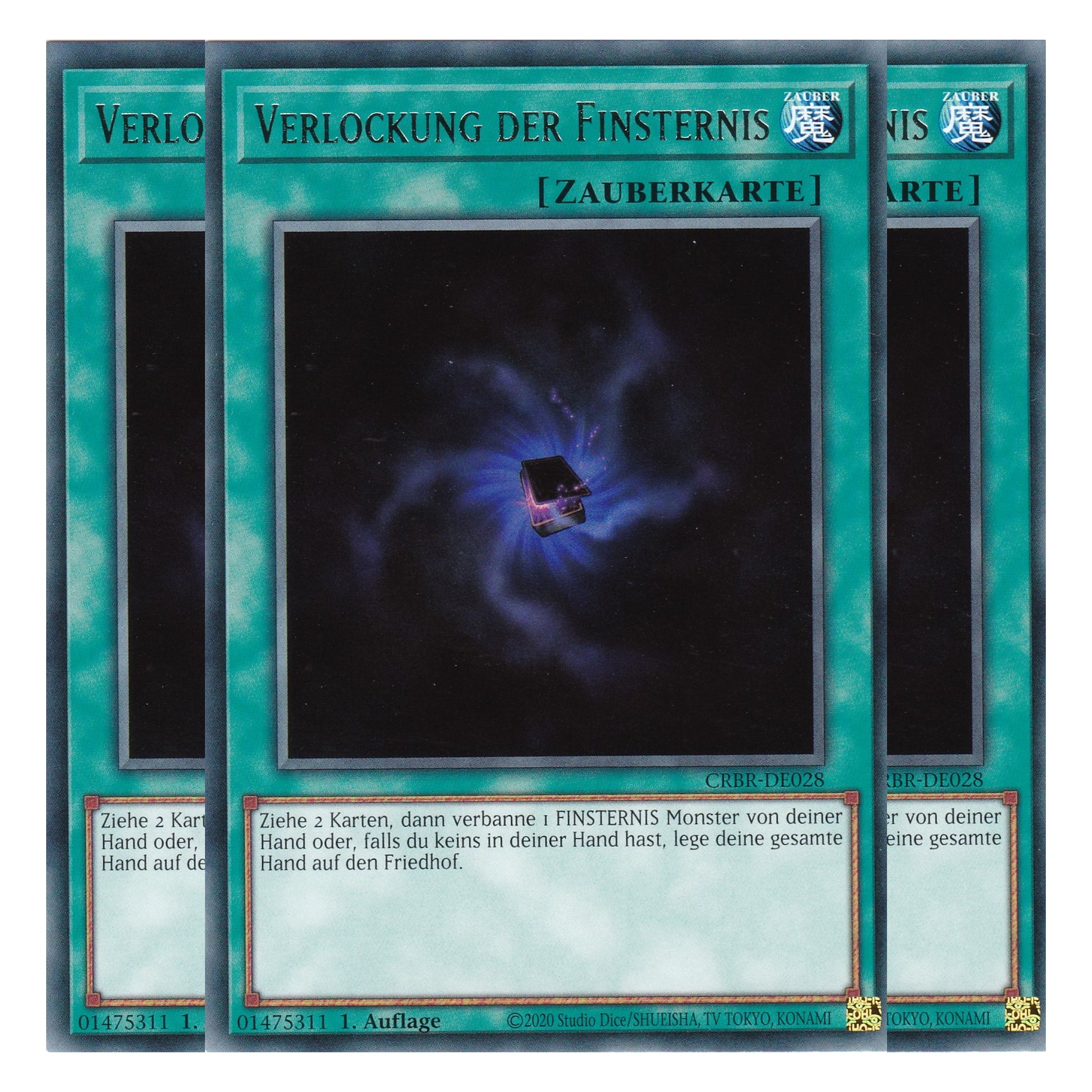 Verlockung der Finsternis - CRBR-DE028 - Rare - Deutsch - 1. Auflage - Crossover Breakers - Playset (3 Kopien) - Yu-Gi-Oh!