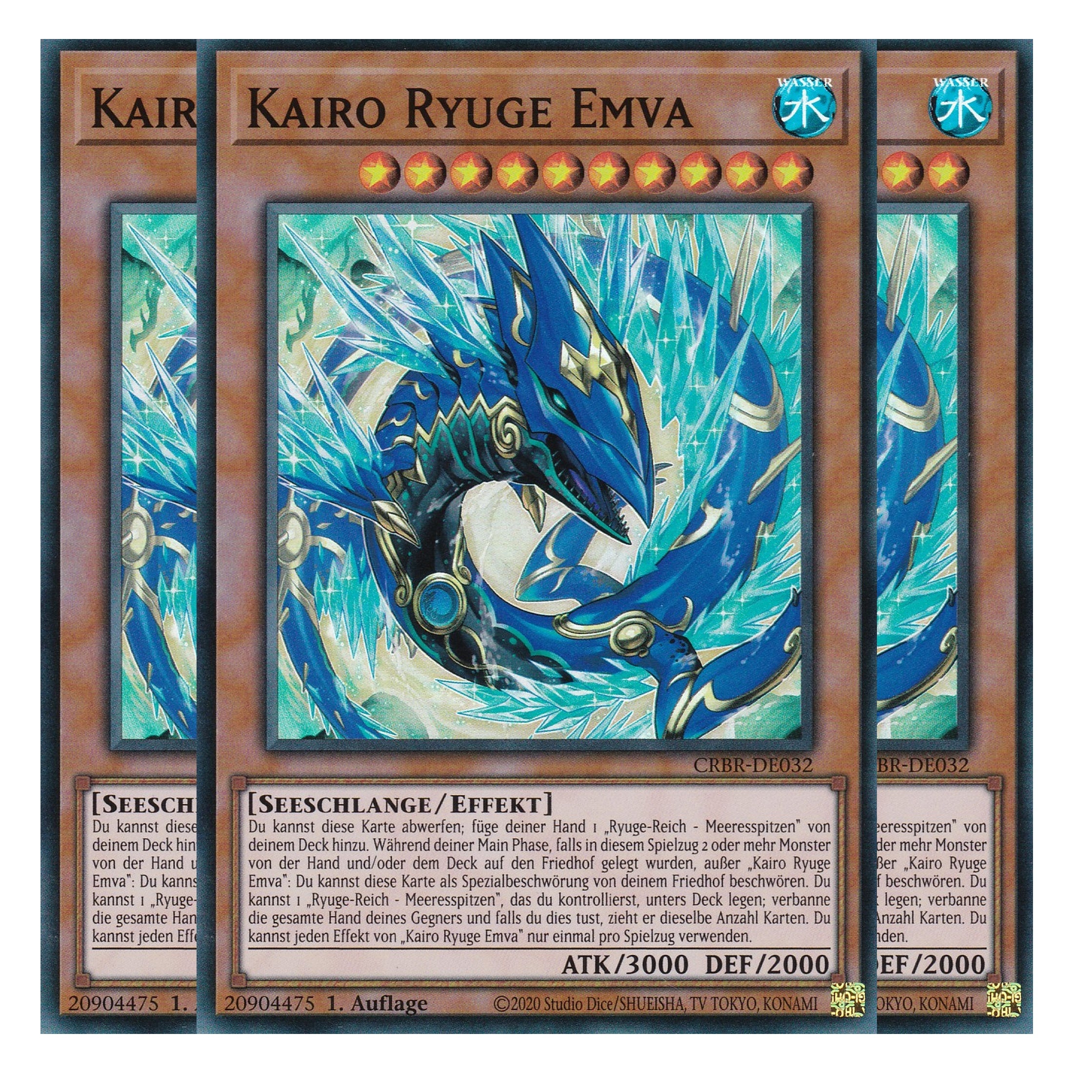 Kairo Ryuge Emva - CRBR-DE032 - Super Rare - Deutsch - 1. Auflage - Crossover Breakers - Playset (3 Kopien) - Yu-Gi-Oh!