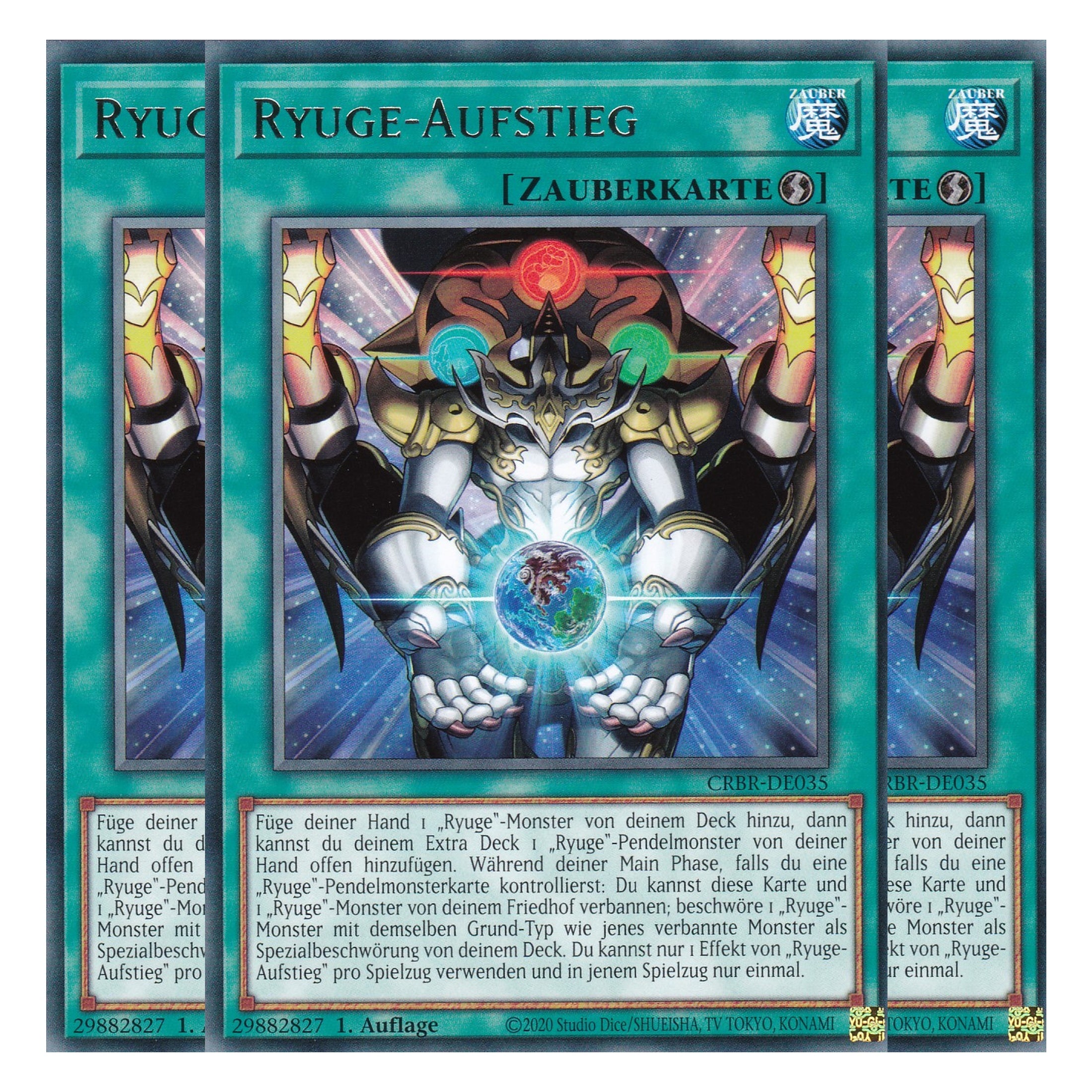 Ryuge-Aufstieg - CRBR-DE035 - Rare - Deutsch - 1. Auflage - Crossover Breakers - Playset (3 Kopien) - Yu-Gi-Oh!