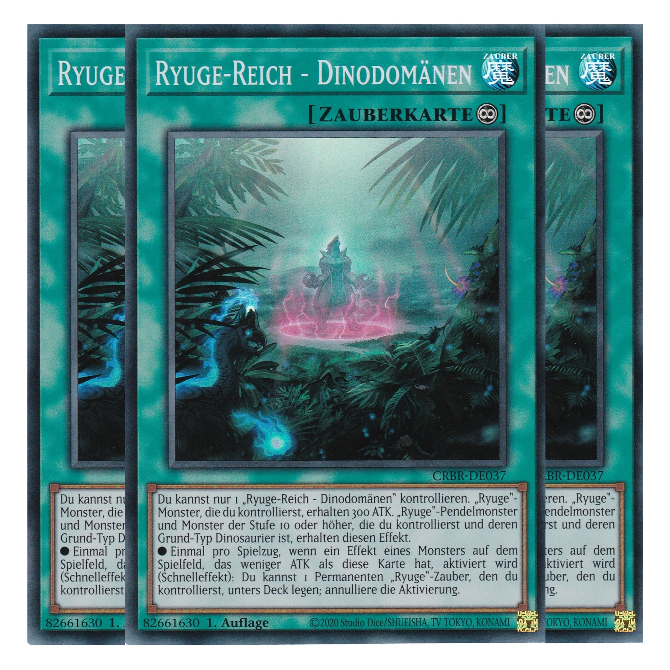 Ryuge-Reich - Dinodomänen - CRBR-DE037 - Super Rare - Deutsch - 1. Auflage - Crossover Breakers - Playset (3 Kopien) - Yu-Gi-Oh!