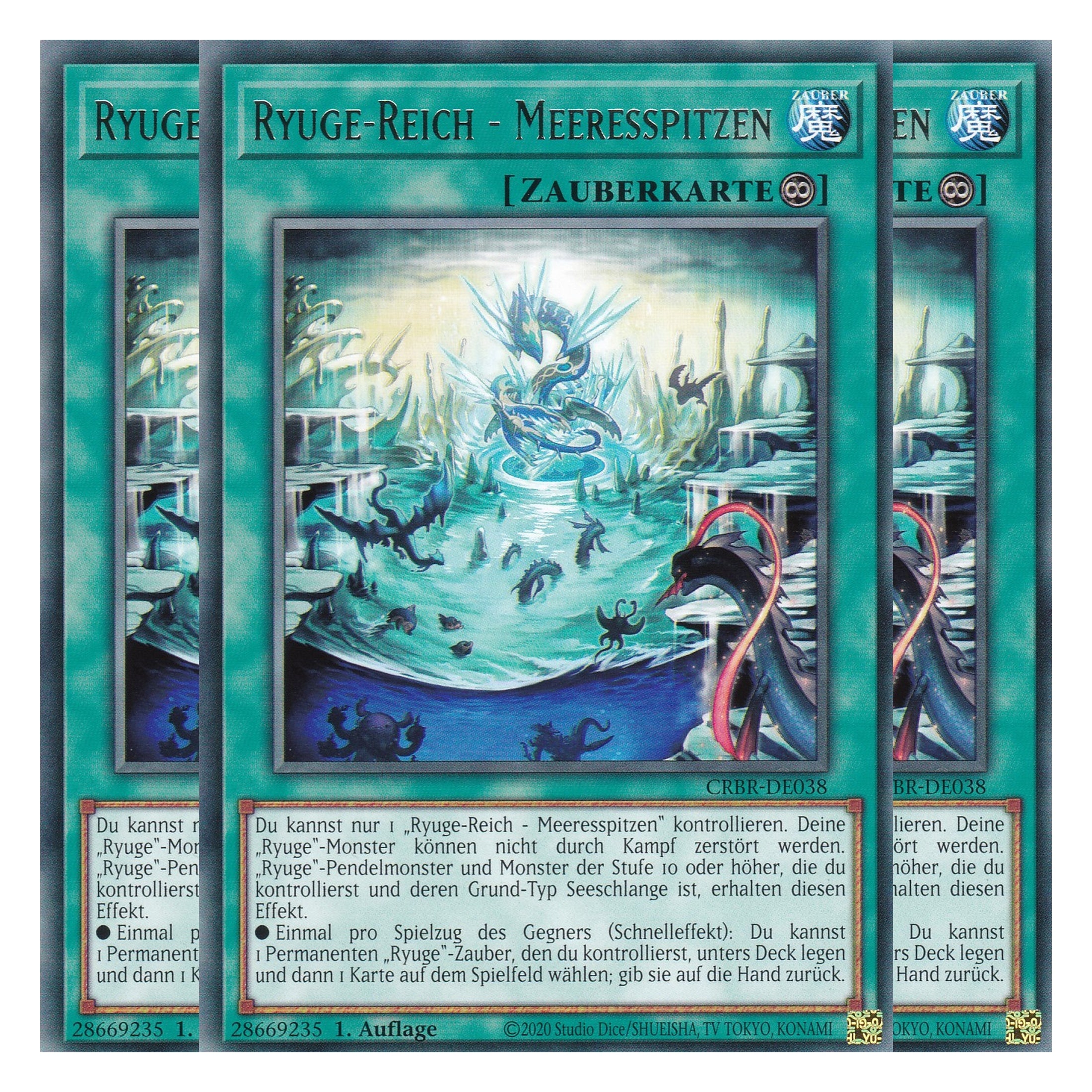 Ryuge-Reich - Meeresspitzen - CRBR-DE038 - Rare - Deutsch - 1. Auflage - Crossover Breakers - Playset (3 Kopien) - Yu-Gi-Oh!