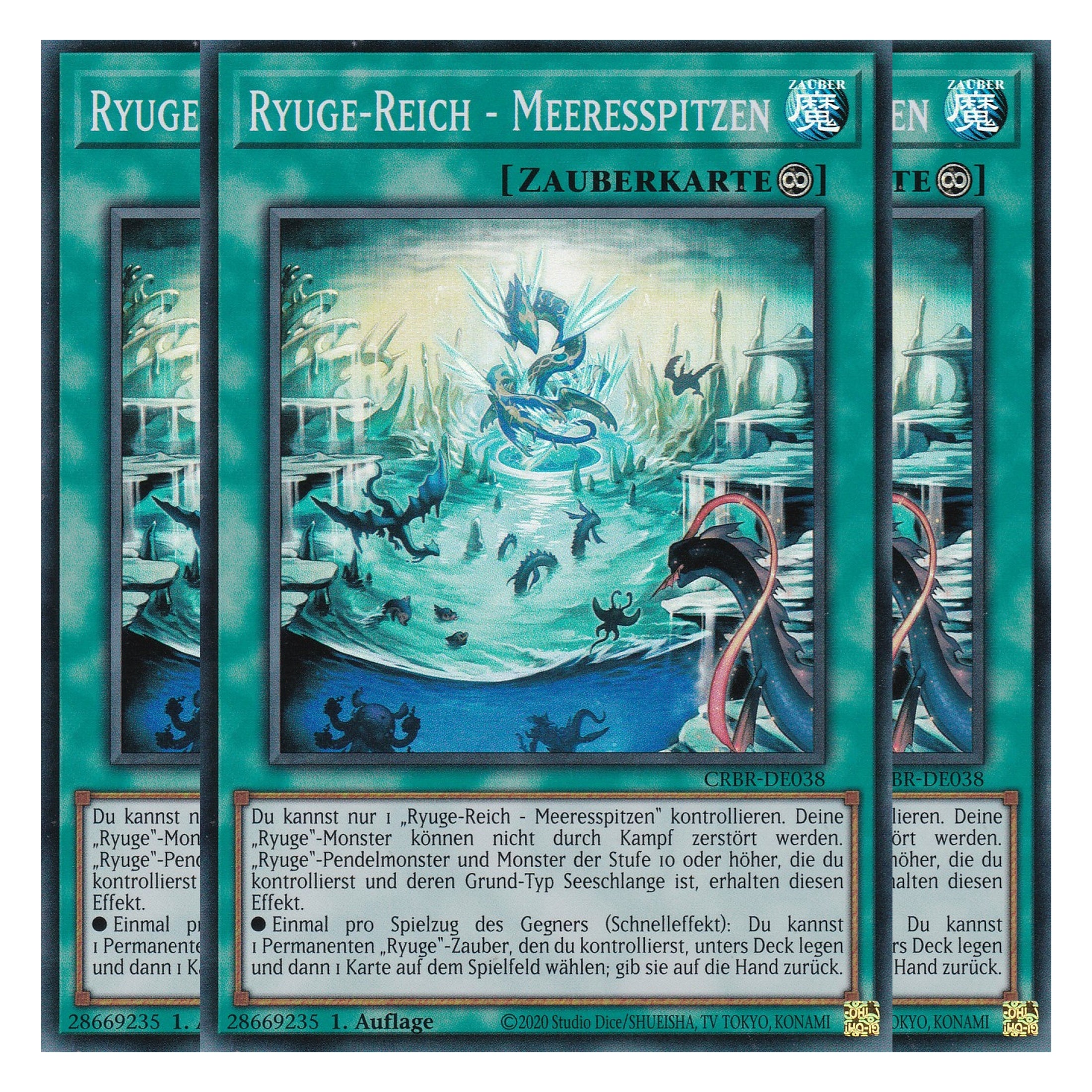 Ryuge-Reich - Meeresspitzen - CRBR-DE038 - Super Rare - Deutsch - 1. Auflage - Crossover Breakers - Playset (3 Kopien) - Yu-Gi-Oh!