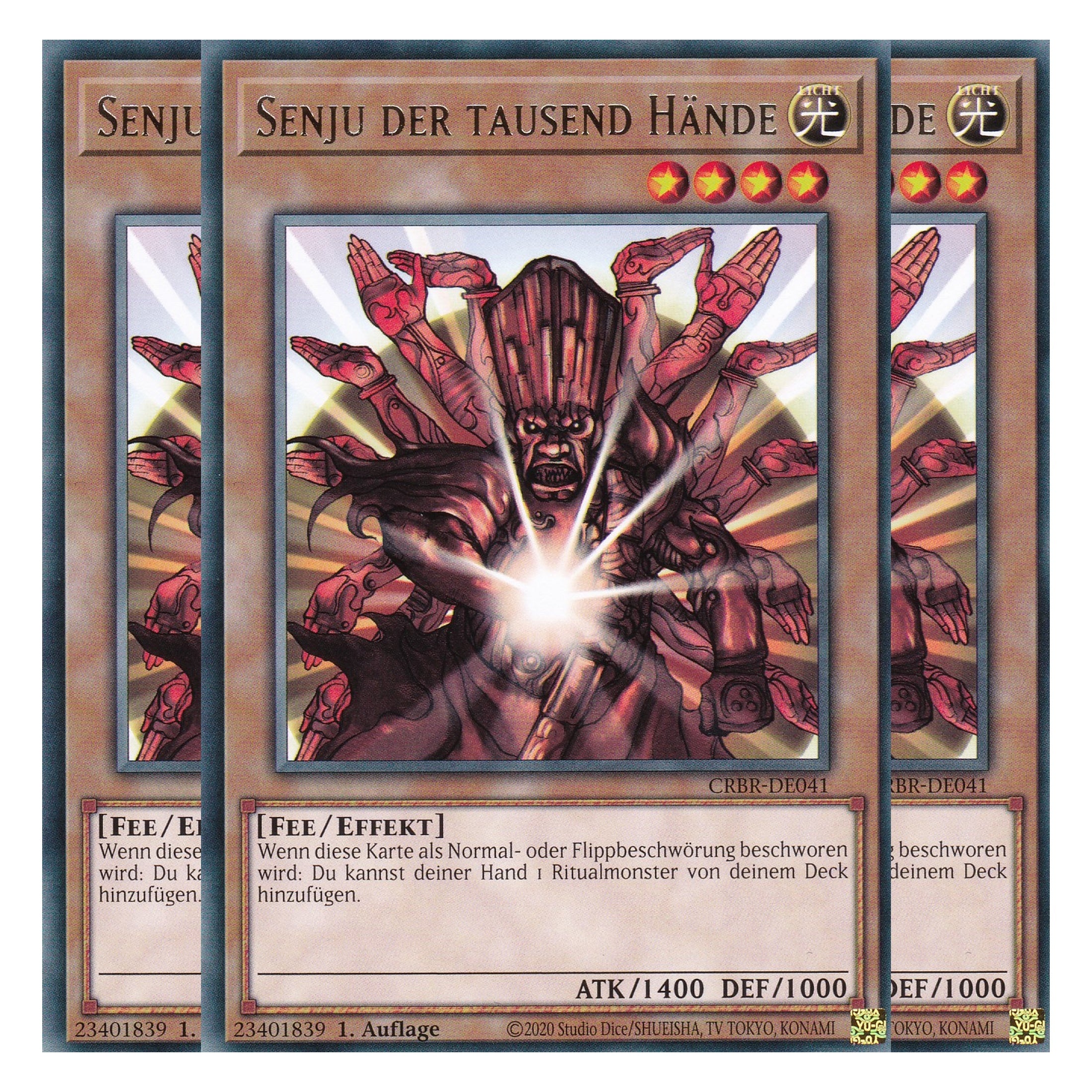 Senju der tausend Hände - CRBR-DE041 - Rare - Deutsch - 1. Auflage - Crossover Breakers - Playset (3 Kopien) - Yu-Gi-Oh!