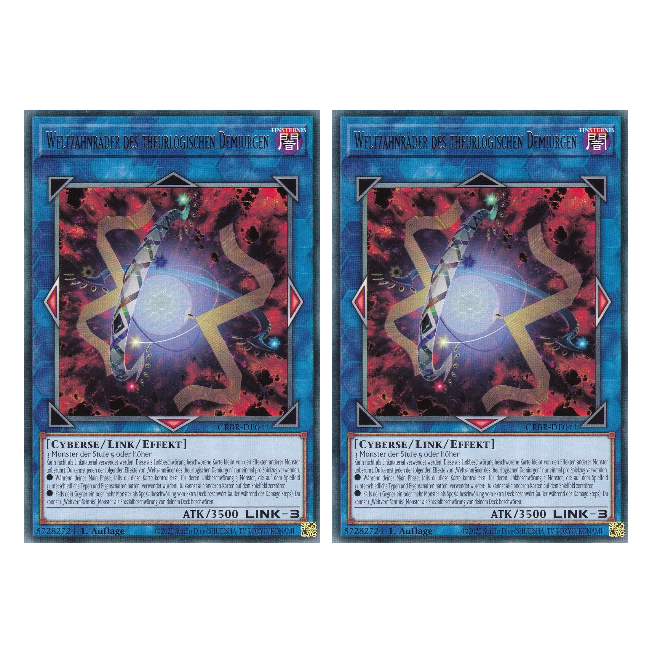 Weltzahnräder des theurlogischen Demiurgen - CRBR-DE044 - Rare - Deutsch - 1. Auflage - Crossover Breakers - Duo Set (2 Stück) - Yu-Gi-Oh!