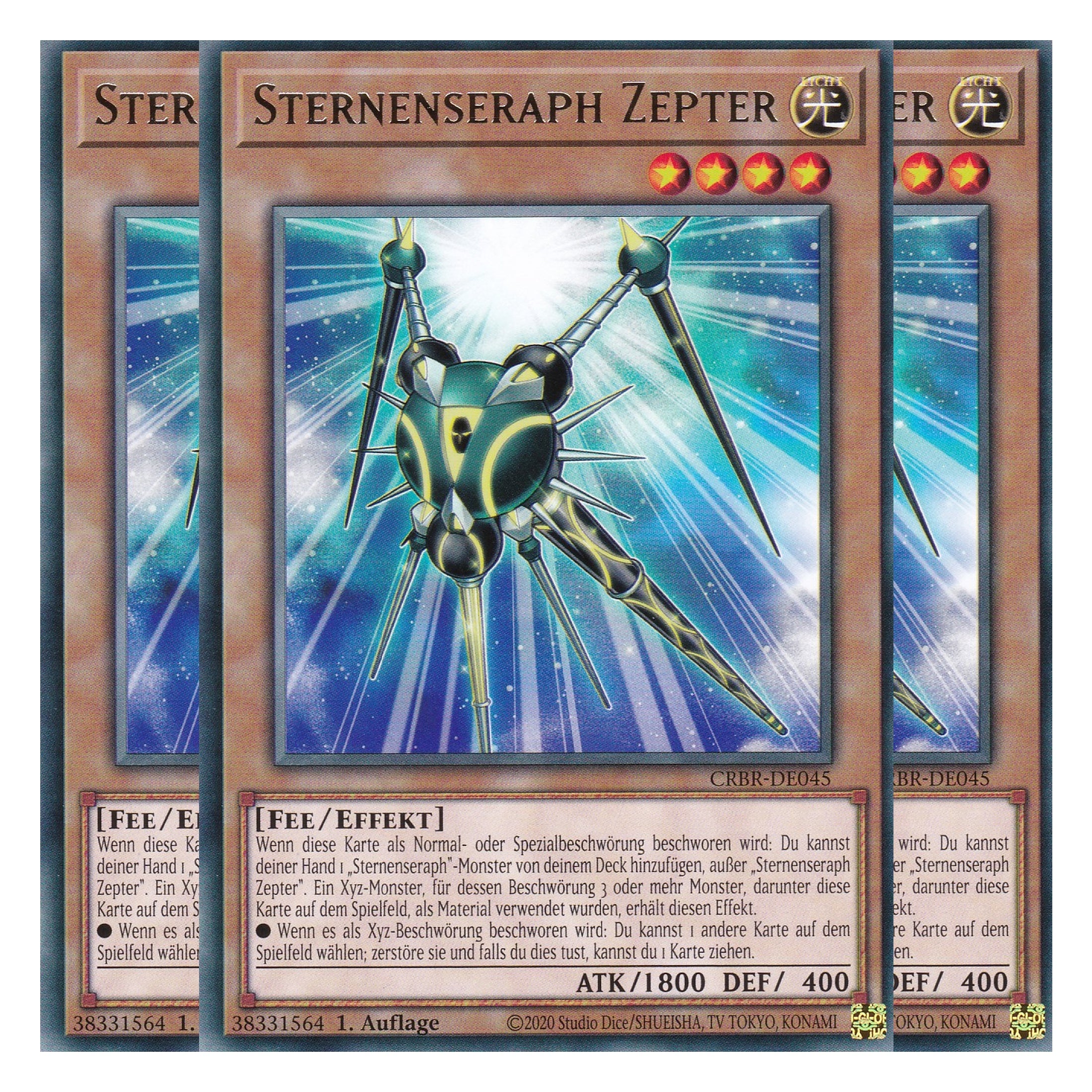 Sternenseraph Zepter - CRBR-DE045 - Rare - Deutsch - 1. Auflage - Crossover Breakers - Playset (3 Kopien) - Yu-Gi-Oh!