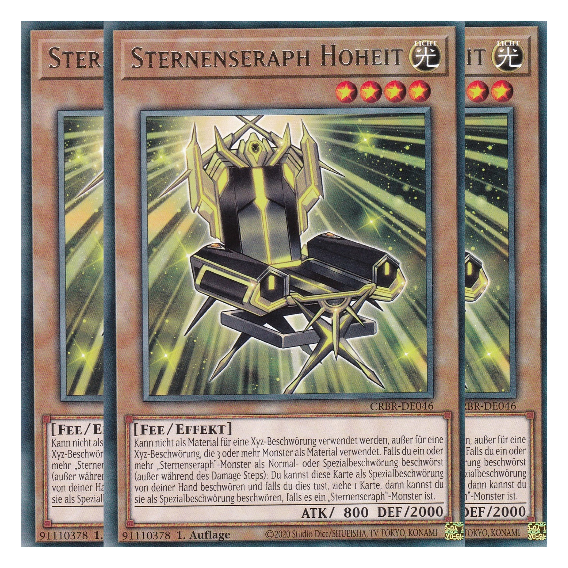 Sternenseraph Hoheit - CRBR-DE046 - Rare - Deutsch - 1. Auflage - Crossover Breakers - Playset (3 Kopien) - Yu-Gi-Oh!