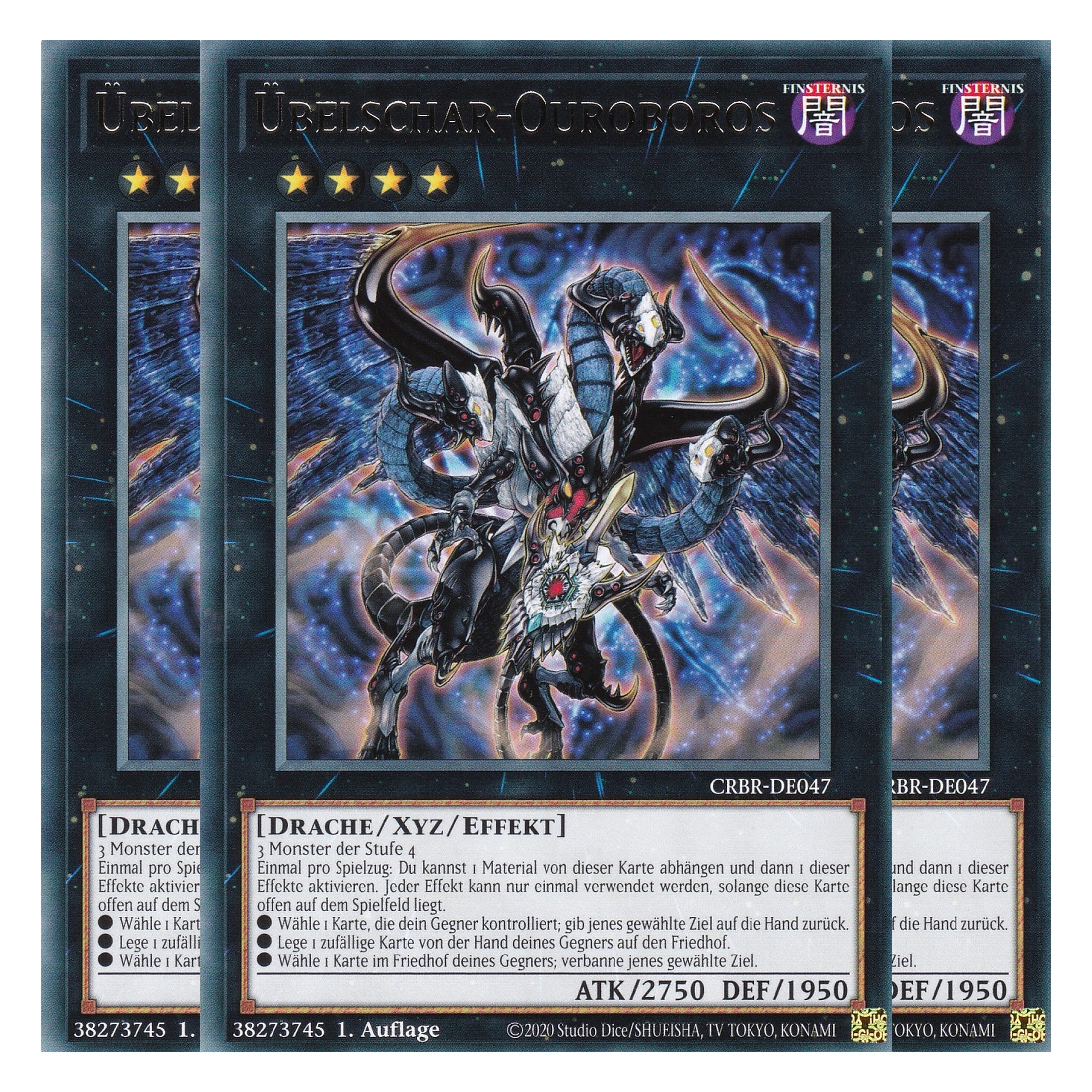 Übelschar-Ouroboros - CRBR-DE047 - Rare - Deutsch - 1. Auflage - Crossover Breakers - Playset (3 Kopien) - Yu-Gi-Oh!