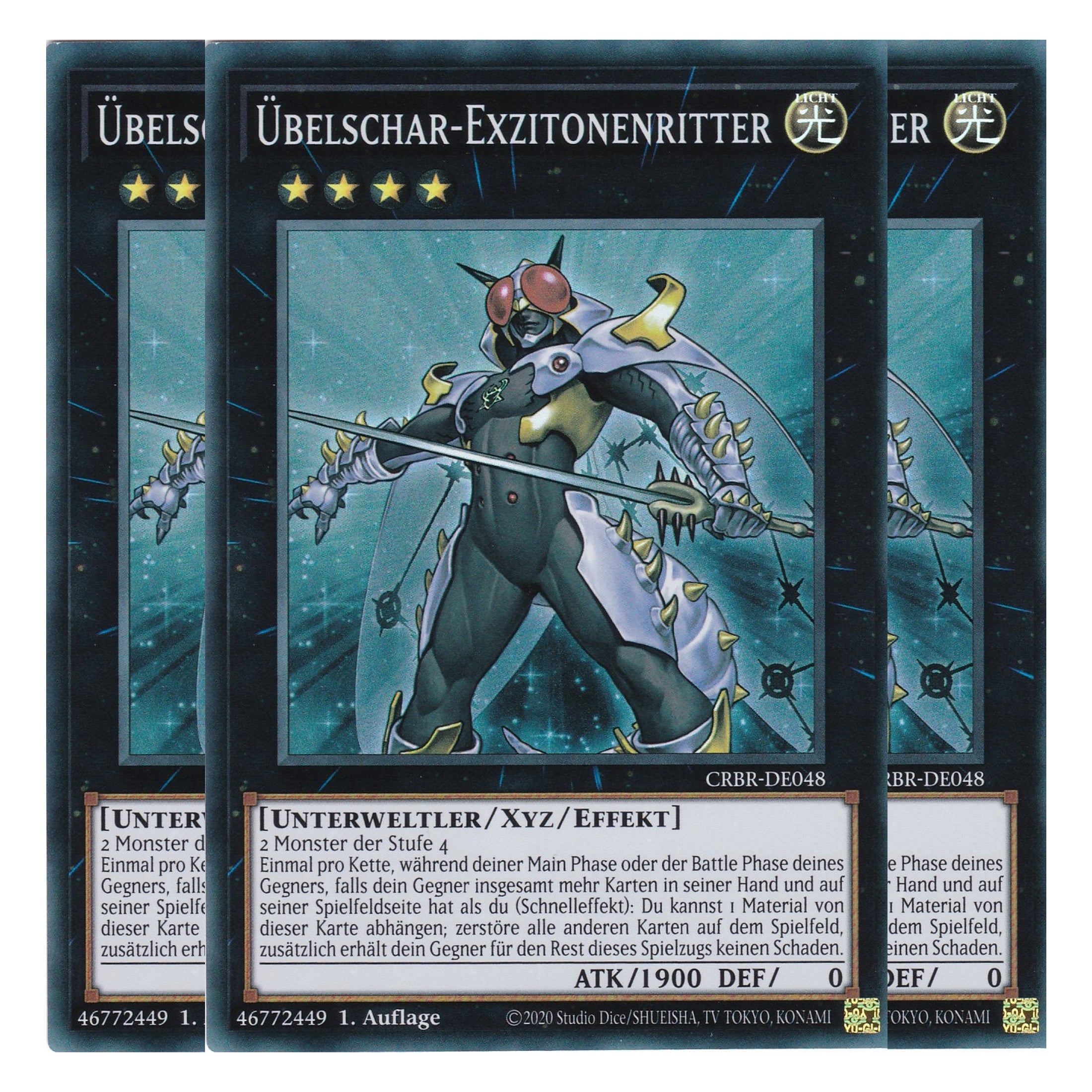 Übelschar-Exzitonenritter - CRBR-DE048 - Rare - Deutsch - 1. Auflage - Crossover Breakers - Playset (3 Kopien) - Yu-Gi-Oh!