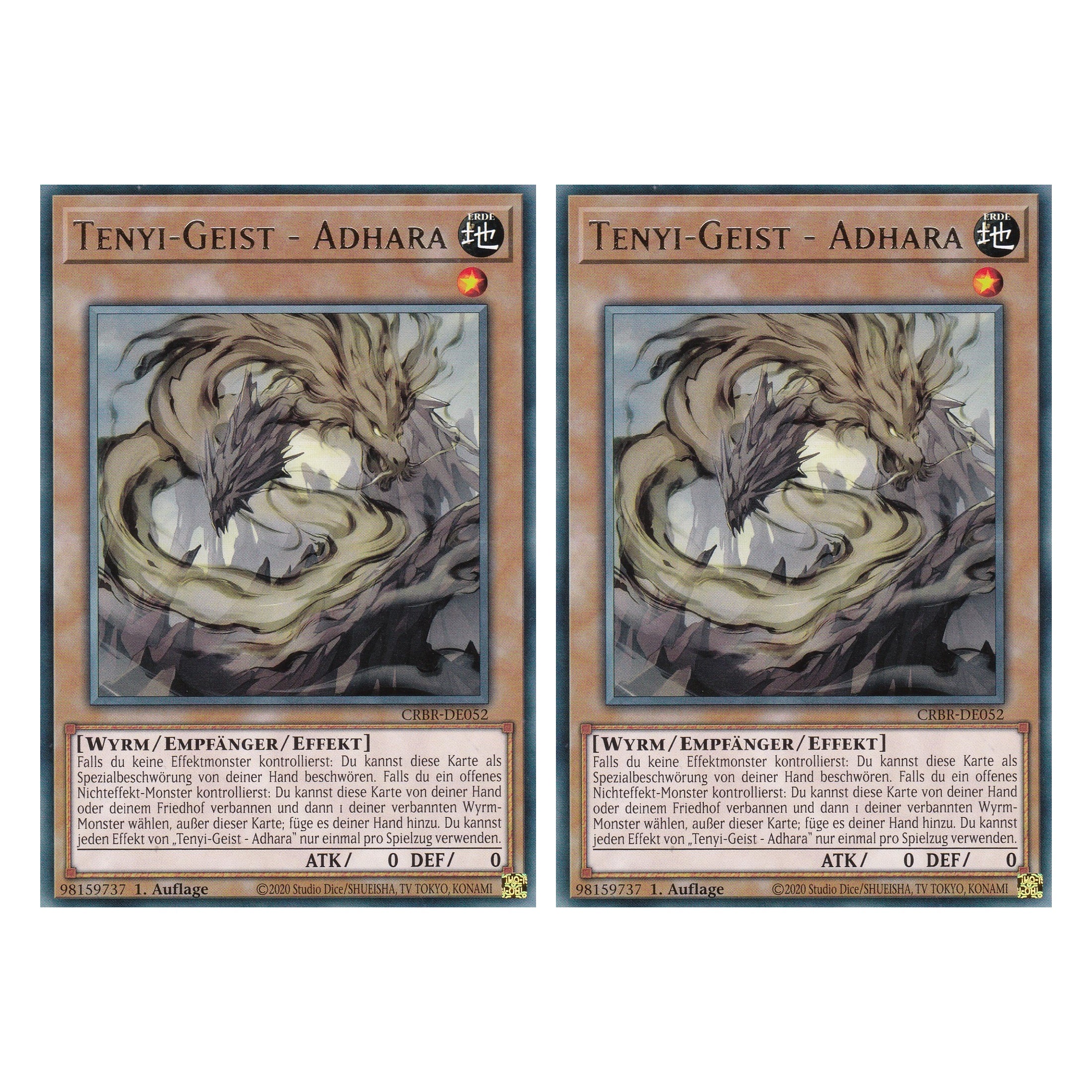 Tenyi-Geist - Adhara - CRBR-DE052 - Rare - Deutsch - 1. Auflage - Crossover Breakers - Duo Set (2 Stück) - Yu-Gi-Oh!