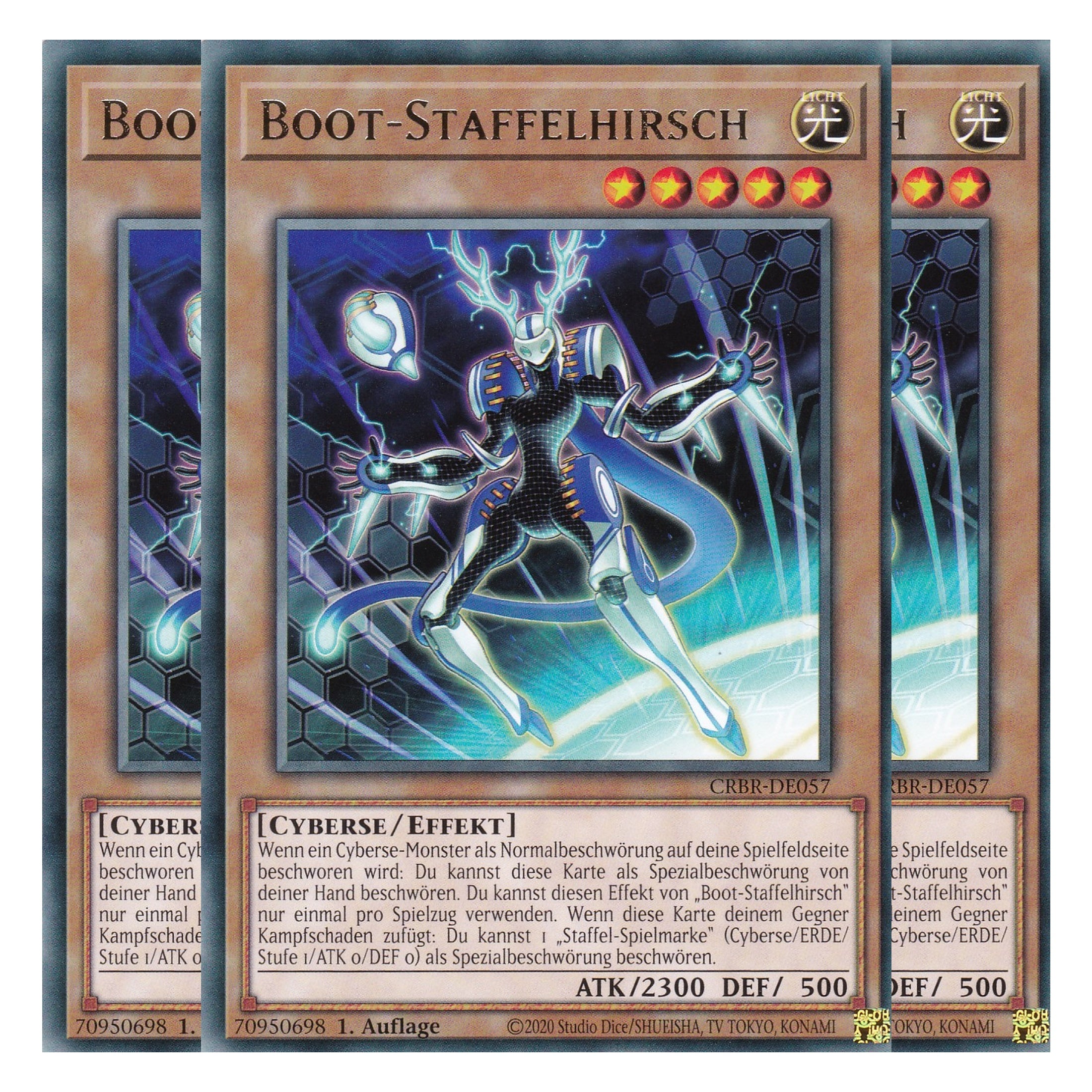 Boot-Staffelhirsch - CRBR-DE057 - Rare - Deutsch - 1. Auflage - Crossover Breakers - Playset (3 Kopien) - Yu-Gi-Oh!
