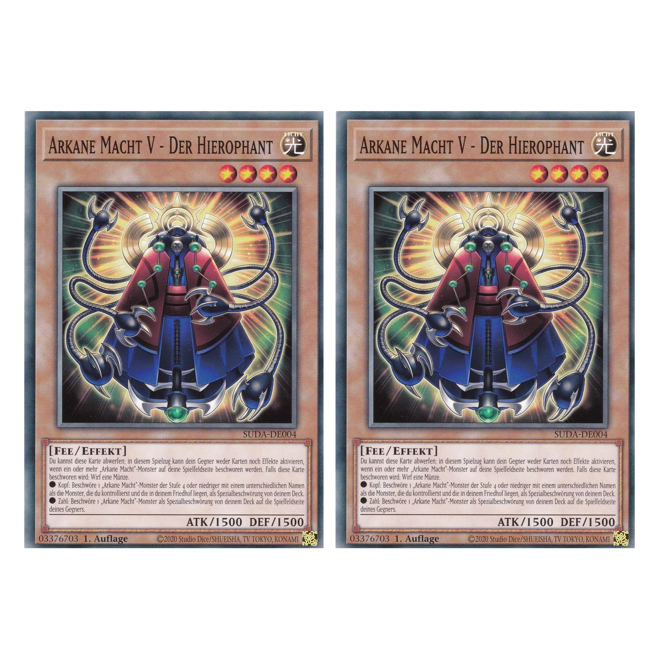 Arkane Macht V - Der Hierophant - SUDA-DE004 - Common - Deutsch - 1. Auflage - Supreme Darkness - Duo Set (2 Stück) - Yu-Gi-Oh!