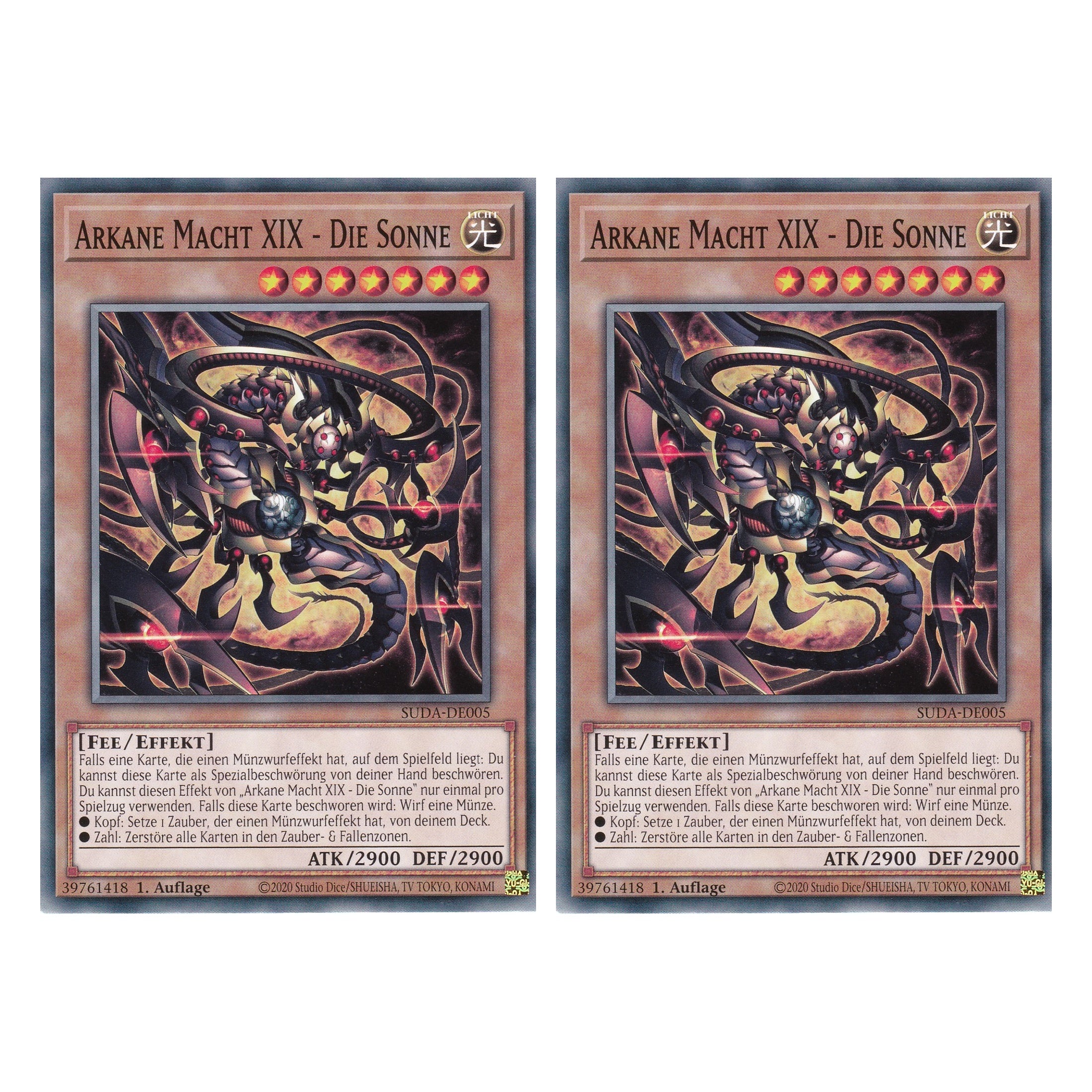 Arkane Macht XIX - Die Sonne - SUDA-DE005 - Common - Deutsch - 1. Auflage - Supreme Darkness - Duo Set (2 Stück) - Yu-Gi-Oh!