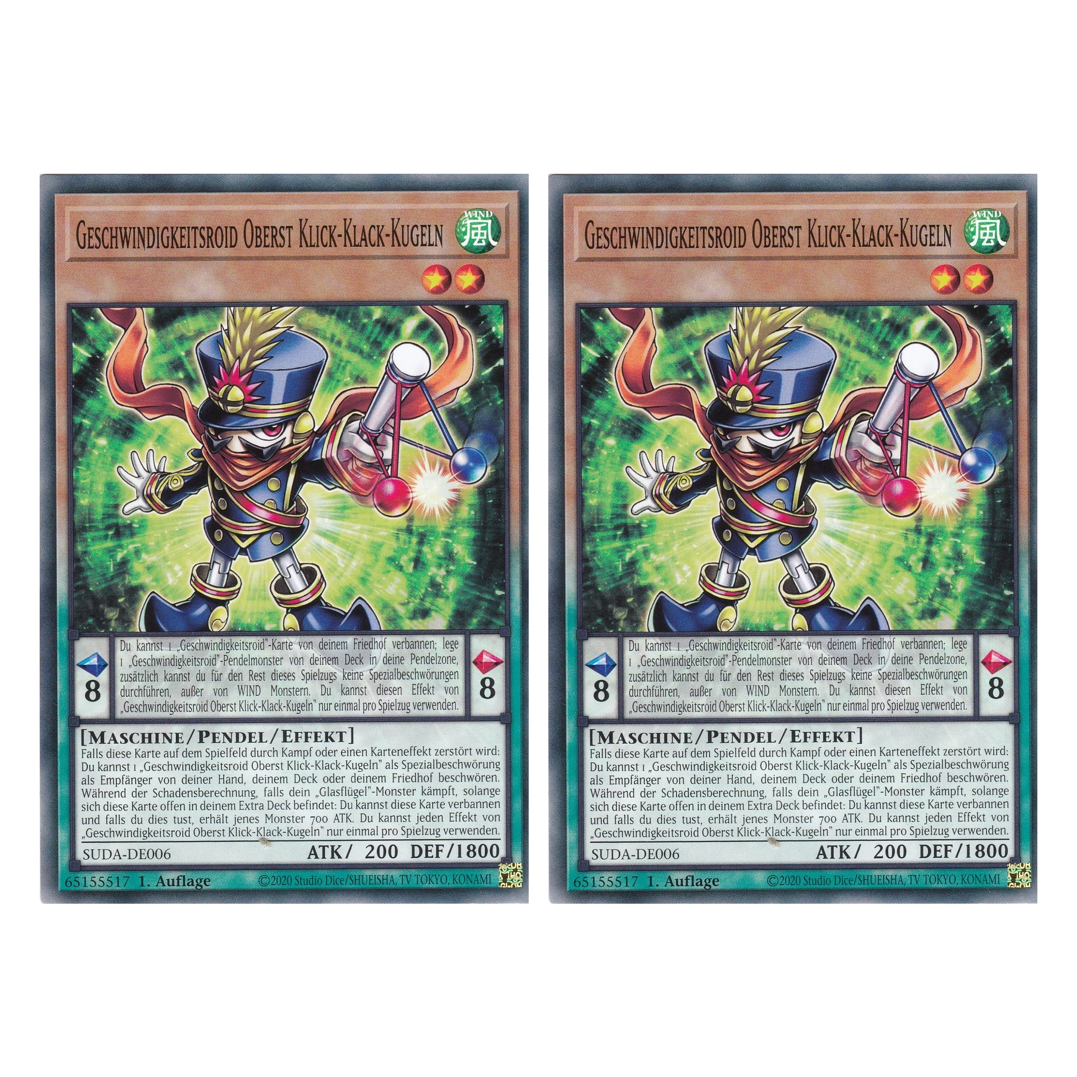 Geschwindigskeitsroid Oberst Klick-Klack-Kugeln - SUDA-DE006 - Common - Deutsch - 1. Auflage - Supreme Darkness - Duo Set (2 Stück) - Yu-Gi-Oh!