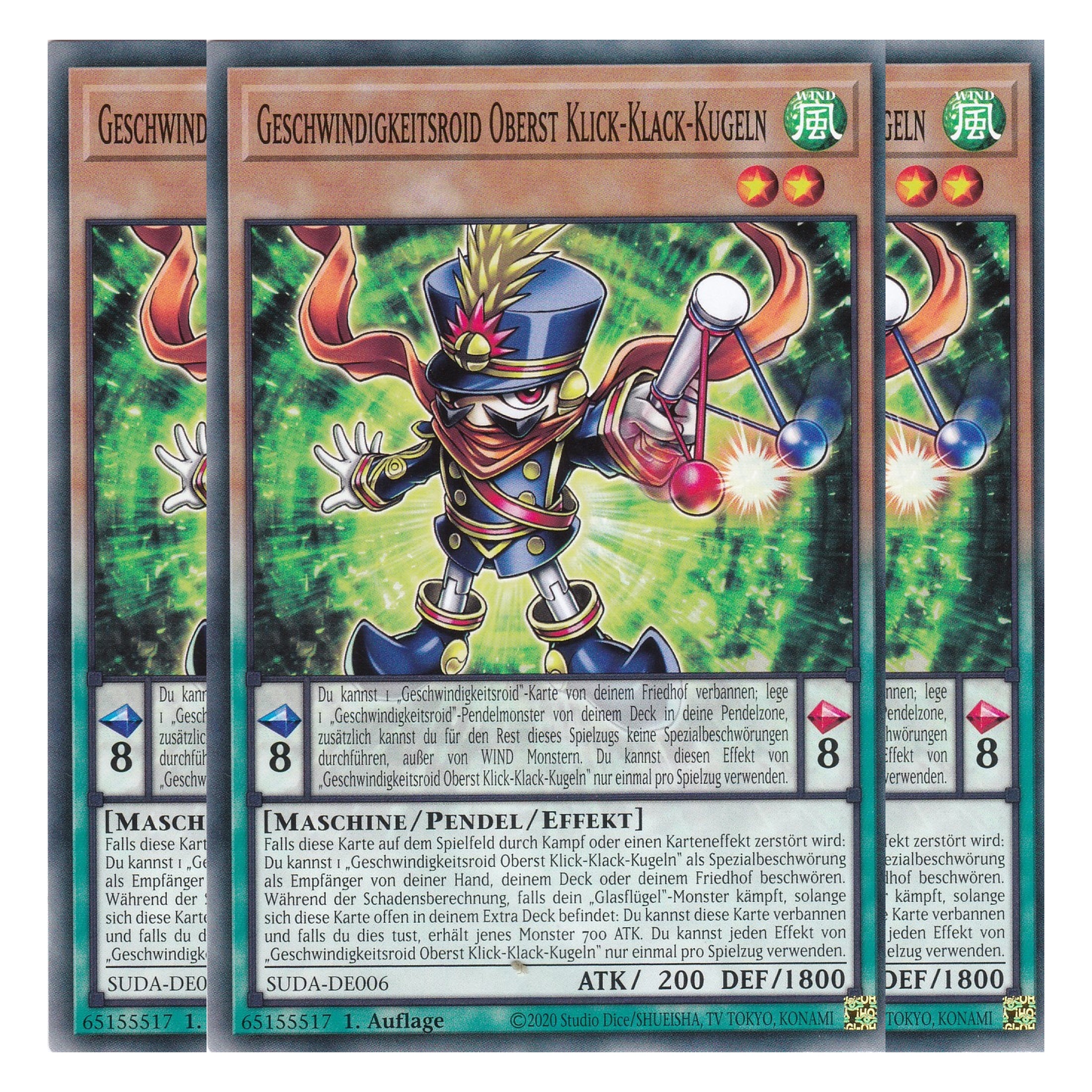 Geschwindigskeitsroid Oberst Klick-Klack-Kugeln - SUDA-DE006 - Common - Deutsch - 1. Auflage - Supreme Darkness - Playset (3 Kopien) - Yu-Gi-Oh!