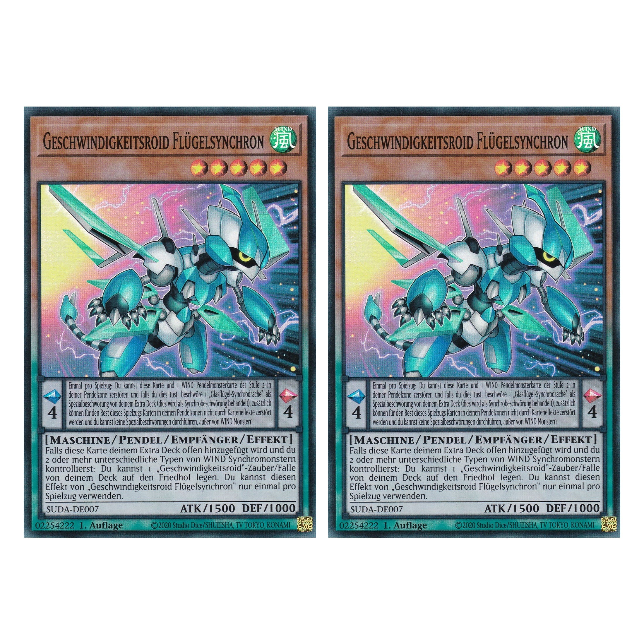 Geschwindkeitsroid Flügelsnchron - SUDA-DE007 - Super Rare - Deutsch - 1. Auflage - Supreme Darkness - Duo Set (2 Stück) - Yu-Gi-Oh!