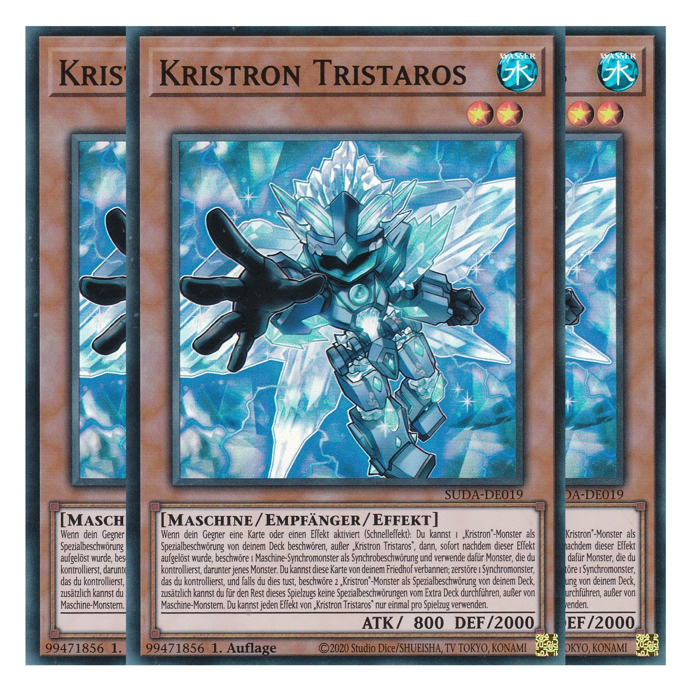 Kristron Tristaros - SUDA-DE019 - Super Rare - Deutsch - 1. Auflage - Supreme Darkness - Playset (3 Kopien) - Yu-Gi-Oh!
