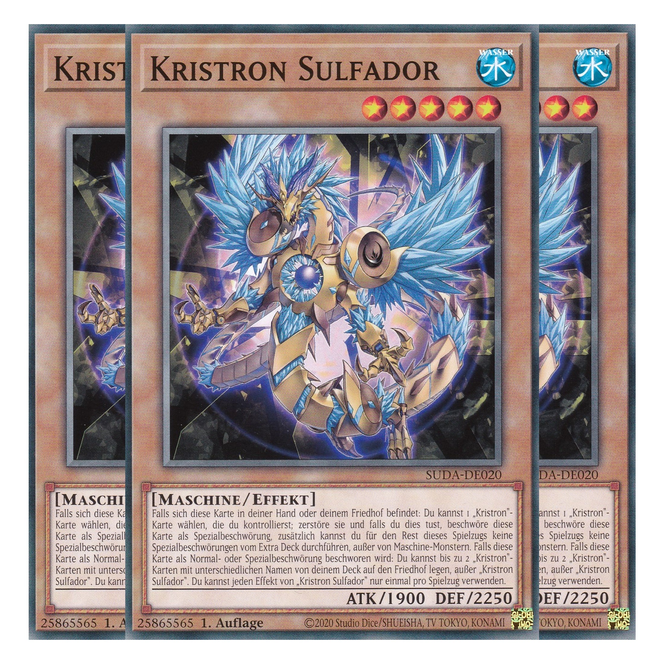 Kristron Sulfador - SUDA-DE020 - Common - Deutsch - 1. Auflage - Supreme Darkness - Playset (3 Kopien) - Yu-Gi-Oh!