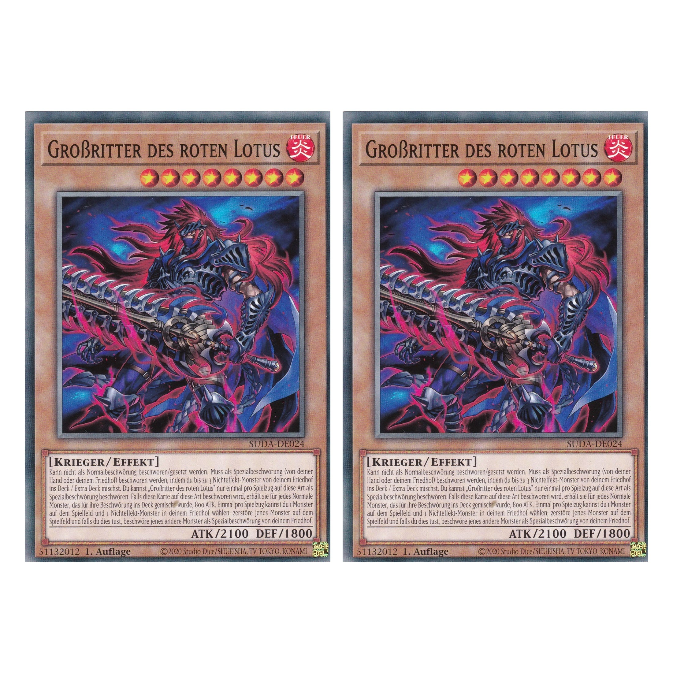 Großritter des Roten Lotus - SUDA-DE024 - Common - Deutsch - 1. Auflage - Supreme Darkness - Duo Set (2 Stück) - Yu-Gi-Oh!