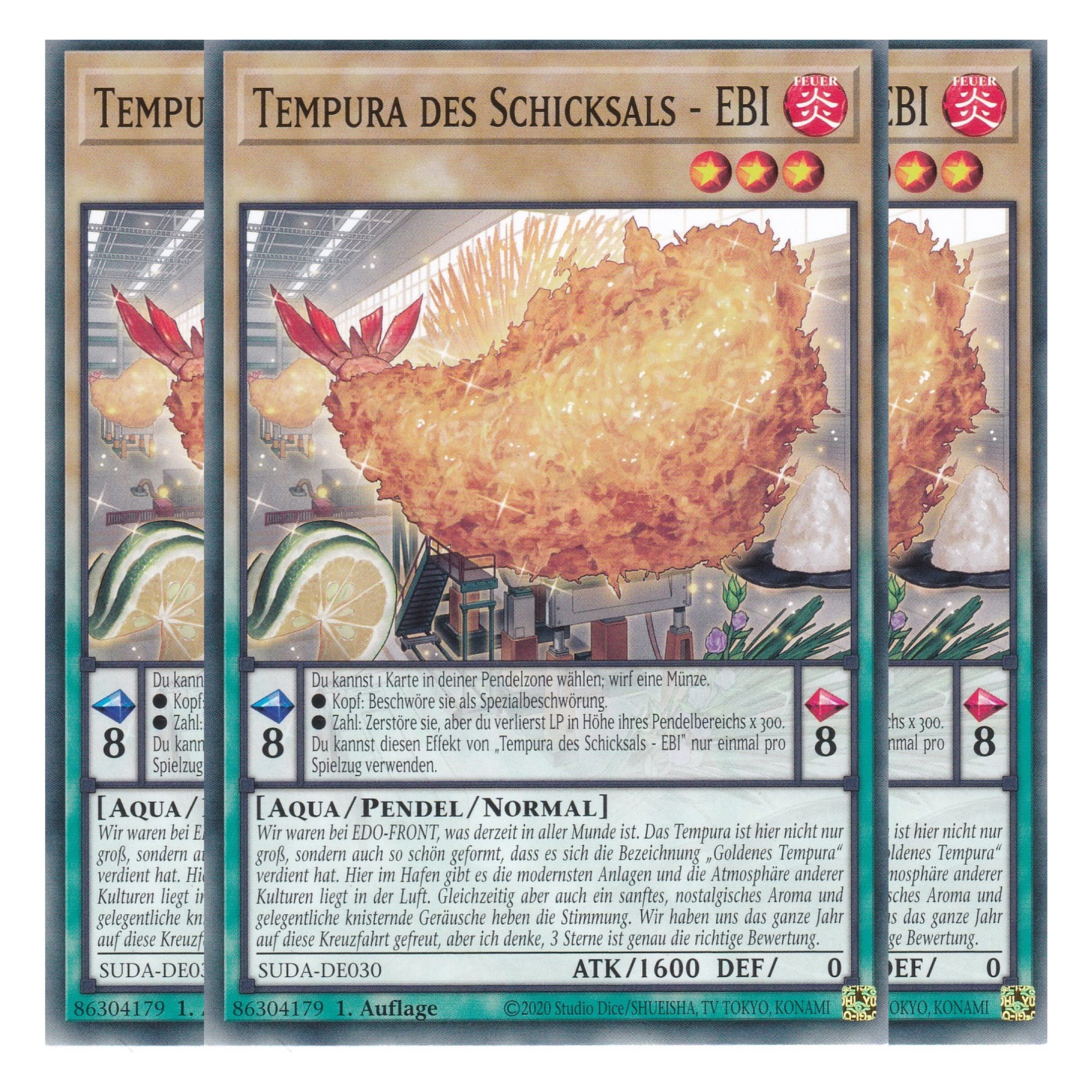 Tempura des Schicksals - EBI - SUDA-DE030 - Common - Deutsch - 1. Auflage - Supreme Darkness - Playset (3 Kopien) - Yu-Gi-Oh!