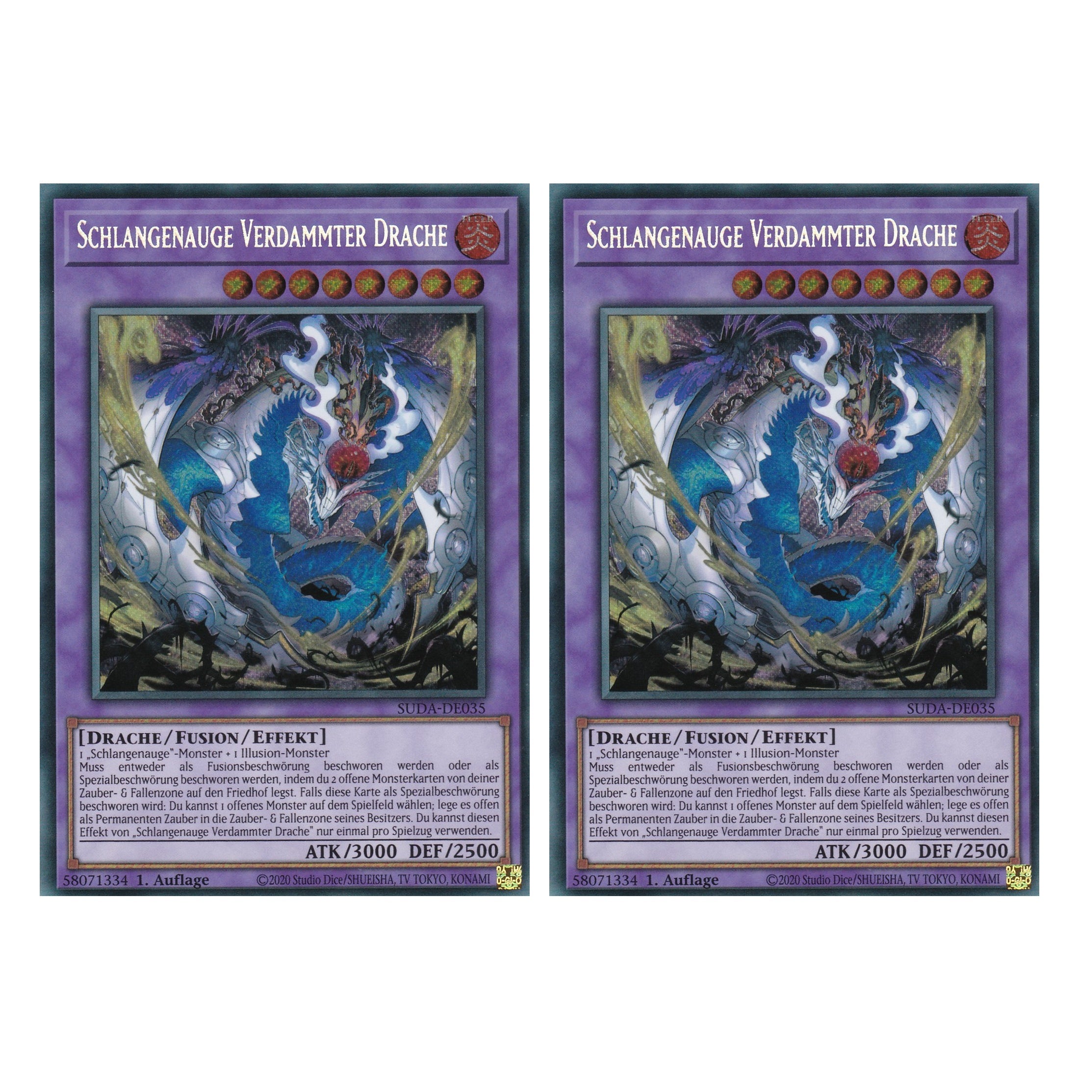 Schlagenauge Verdammter Drache - SUDA-DE035 - Secret Rare - Deutsch - 1. Auflage - Supreme Darkness - Duo Set (2 Stück) - Yu-Gi-Oh!