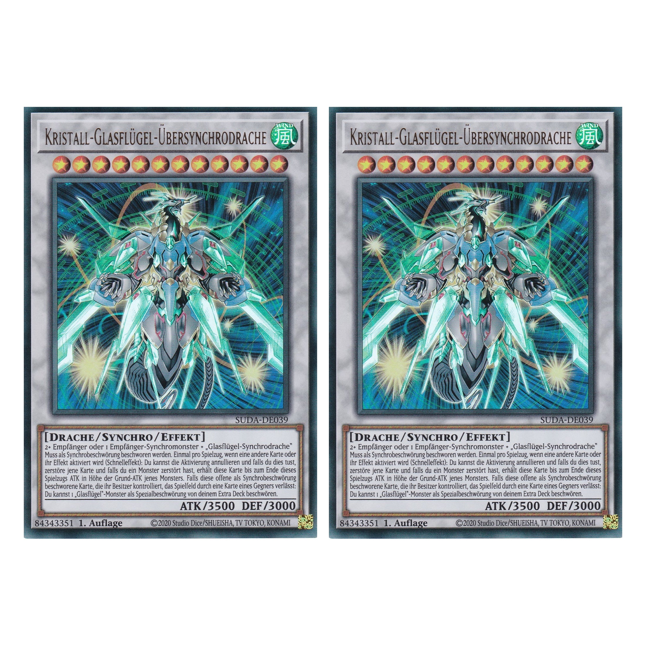 Kristall Glasflügel Übersynchrodrache - SUDA-DE039 - Ultra Rare - Deutsch - 1. Auflage - Supreme Darkness - Duo Set (2 Stück) - Yu-Gi-Oh!