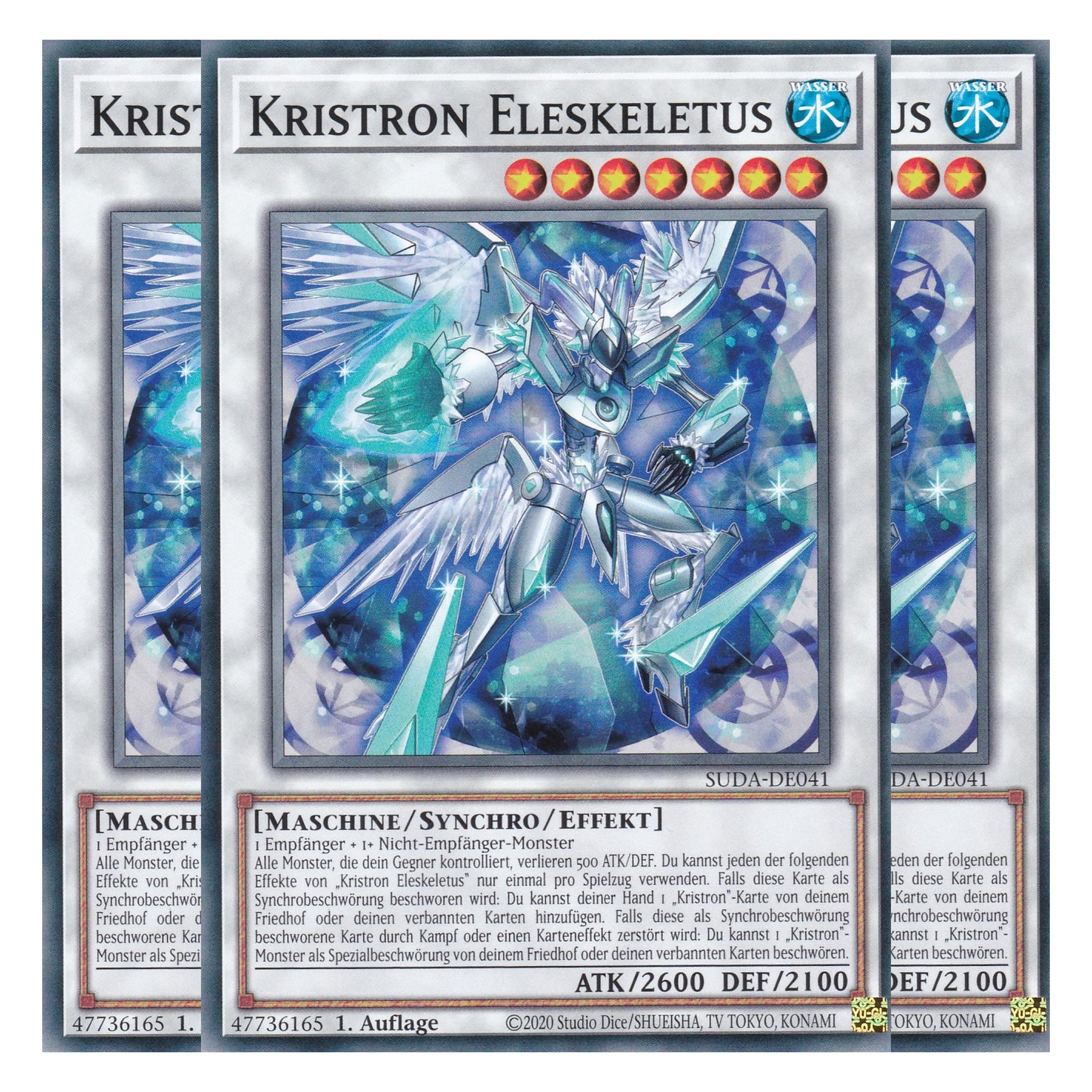 Kristron Eleskeletus - SUDA-DE041 - Common - Deutsch - 1. Auflage - Supreme Darkness - Playset (3 Kopien) - Yu-Gi-Oh!