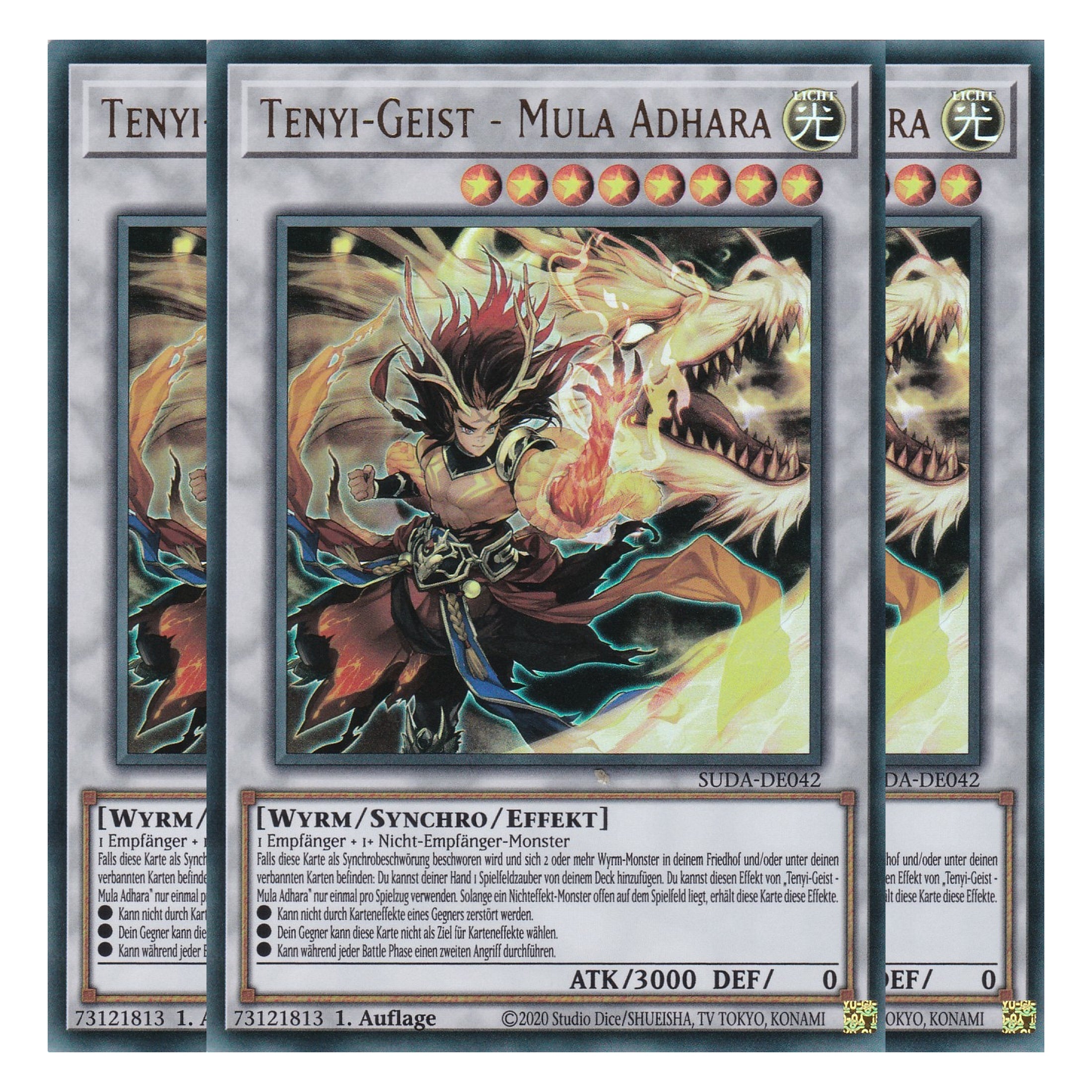 Tenyi Geist - Mula Adhara - SUDA-DE042 - Ultra Rare - Deutsch - 1. Auflage - Supreme Darkness - Playset (3 Kopien) - Yu-Gi-Oh!