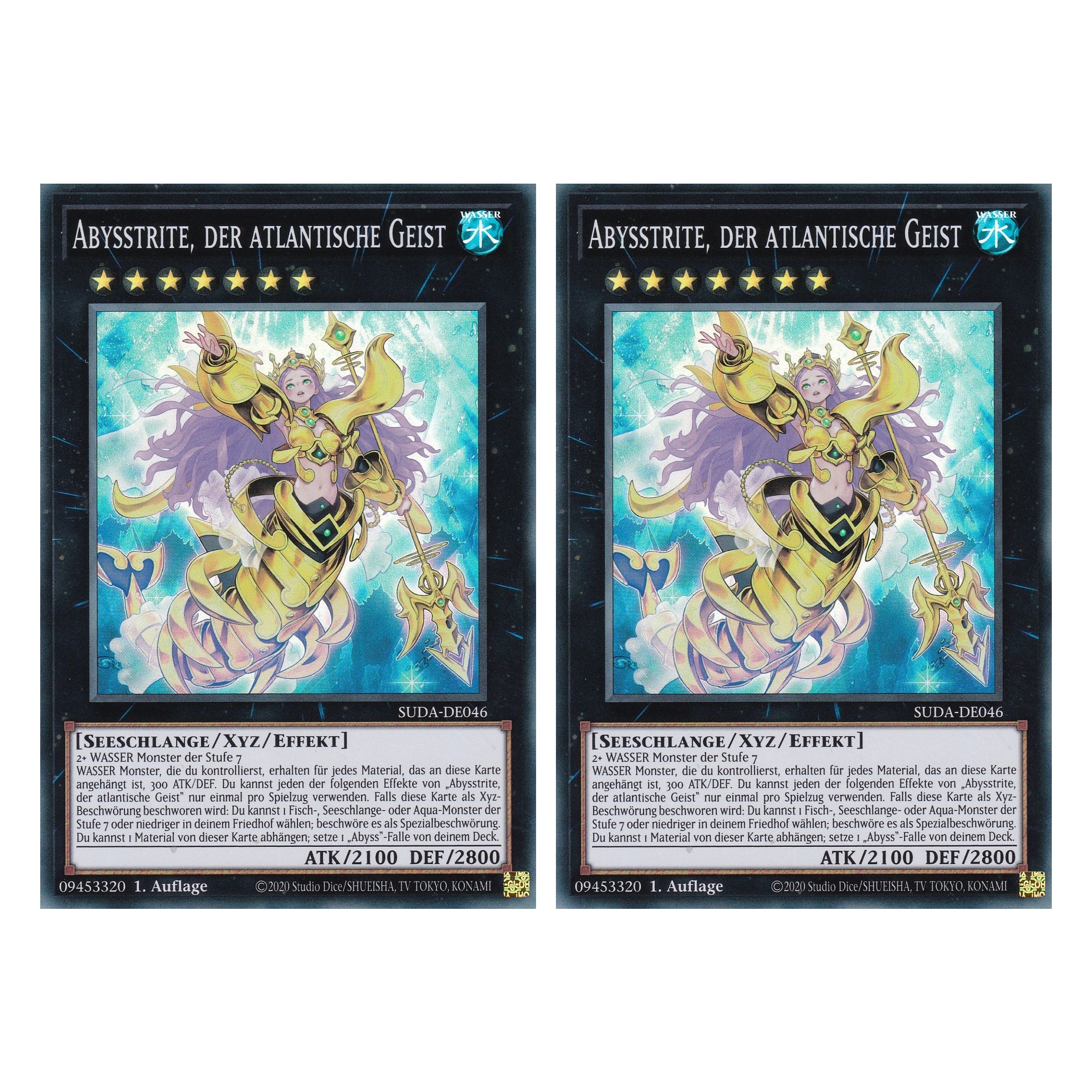 Abysstrite der Atlantische Geist - SUDA-DE046 - Super Rare - Deutsch - 1. Auflage - Supreme Darkness - Duo Set (2 Stück) - Yu-Gi-Oh!