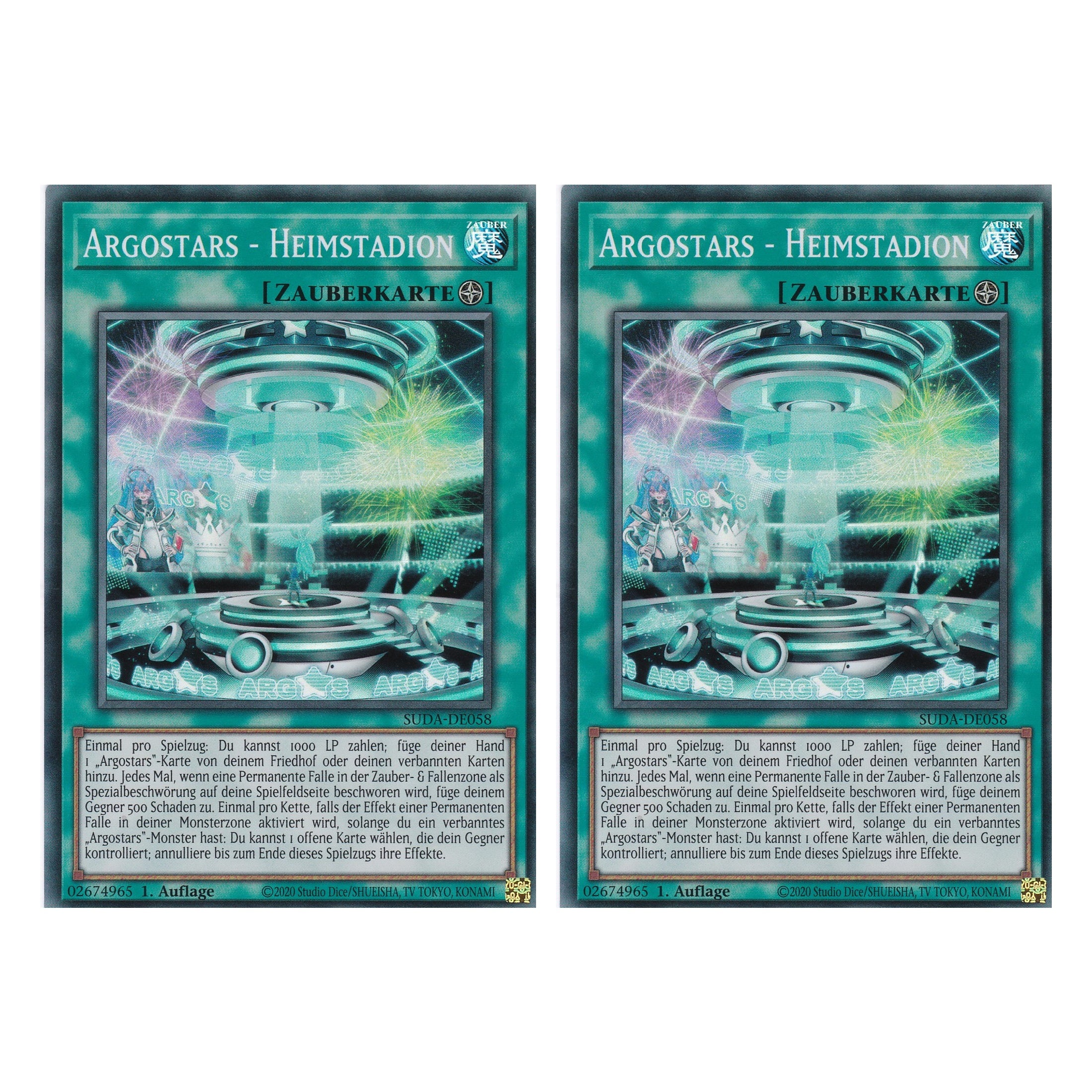 Argostars Heimstadion - SUDA-DE058 - Super Rare - Deutsch - 1. Auflage - Supreme Darkness - Duo Set (2 Stück) - Yu-Gi-Oh!