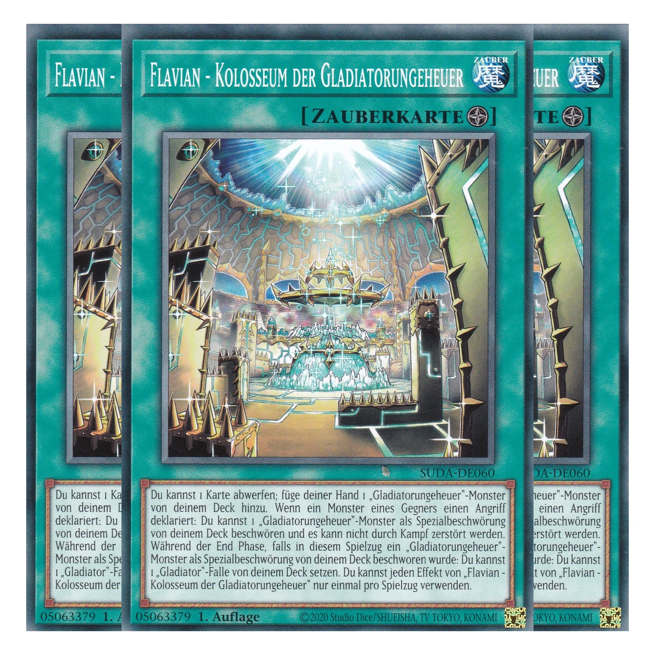 Flvian Kolosseum der Gladiatorungeheuer - SUDA-DE060 - Common - Deutsch - 1. Auflage - Supreme Darkness - Playset (3 Kopien) - Yu-Gi-Oh!