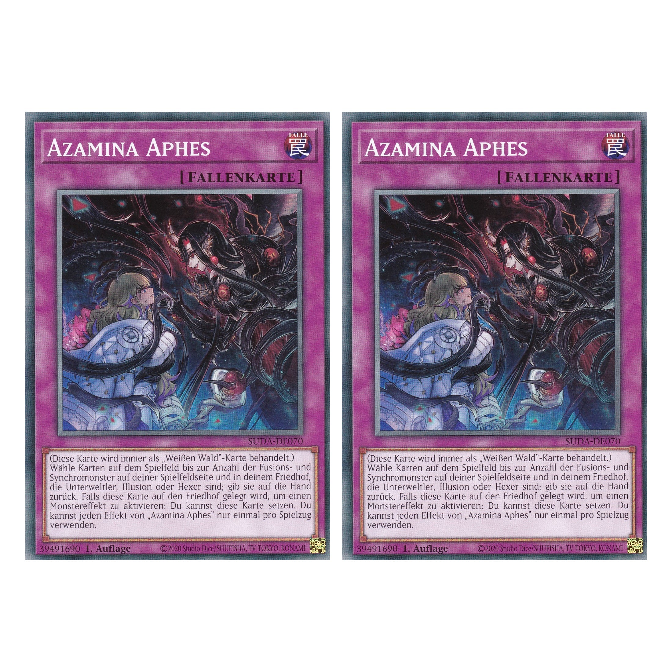 Azamina Aphes - SUDA-DE070 - Common - Deutsch - 1. Auflage - Supreme Darkness - Duo Set (2 Stück) - Yu-Gi-Oh!