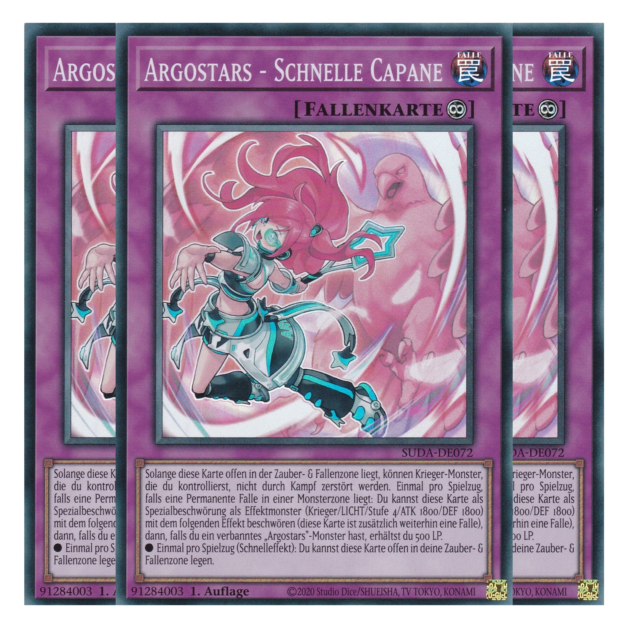 Argostars Schnele Capane - SUDA-DE072 - Super Rare - Deutsch - 1. Auflage - Supreme Darkness - Playset (3 Kopien) - Yu-Gi-Oh!